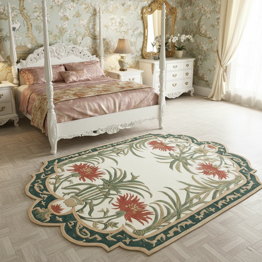 Jade Garden Frame Hand Tufted Wool Rug - Image 2
