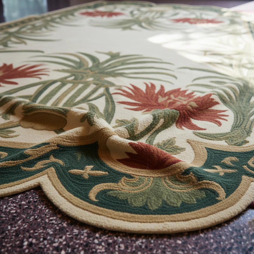 Jade Garden Frame Hand Tufted Wool Rug - Image 5