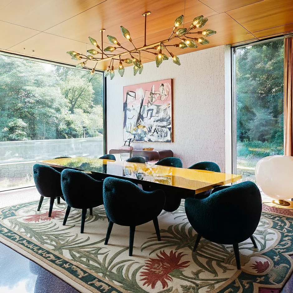 Jade Garden Frame Hand Tufted Wool Rug - Image 7