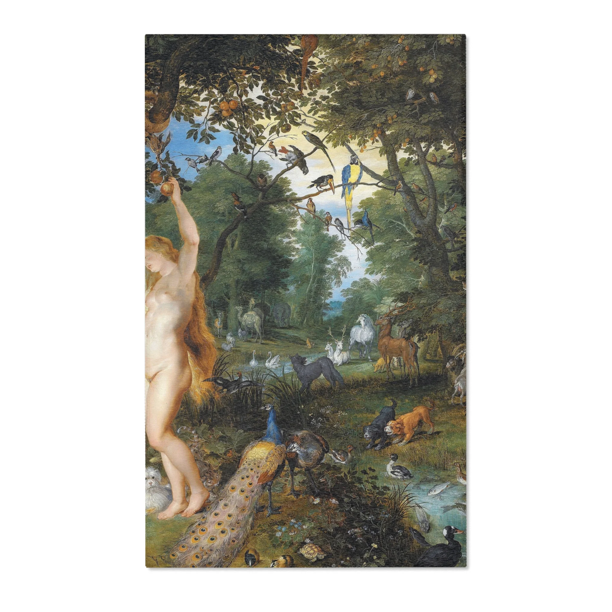 Jan Brueghel de Oude en Peter Paul Rubens - Het aards paradijs met de zondeval van Adam en Eva | Area Rug - Image 2
