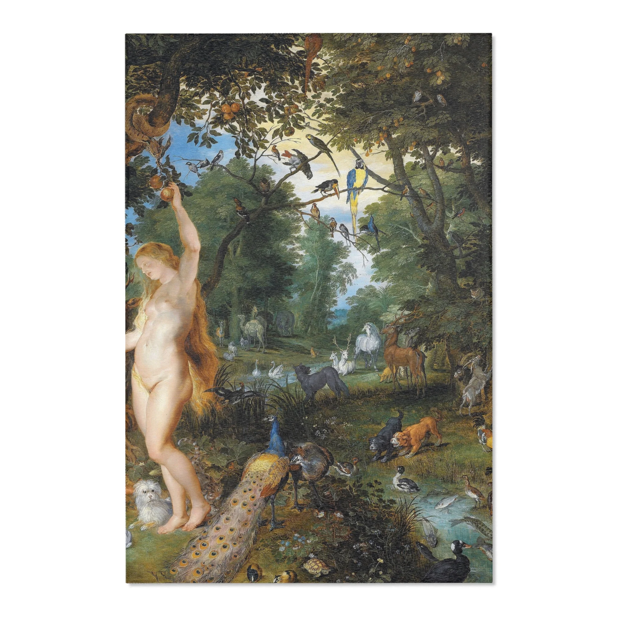 Jan Brueghel de Oude en Peter Paul Rubens - Het aards paradijs met de zondeval van Adam en Eva | Area Rug - Image 3