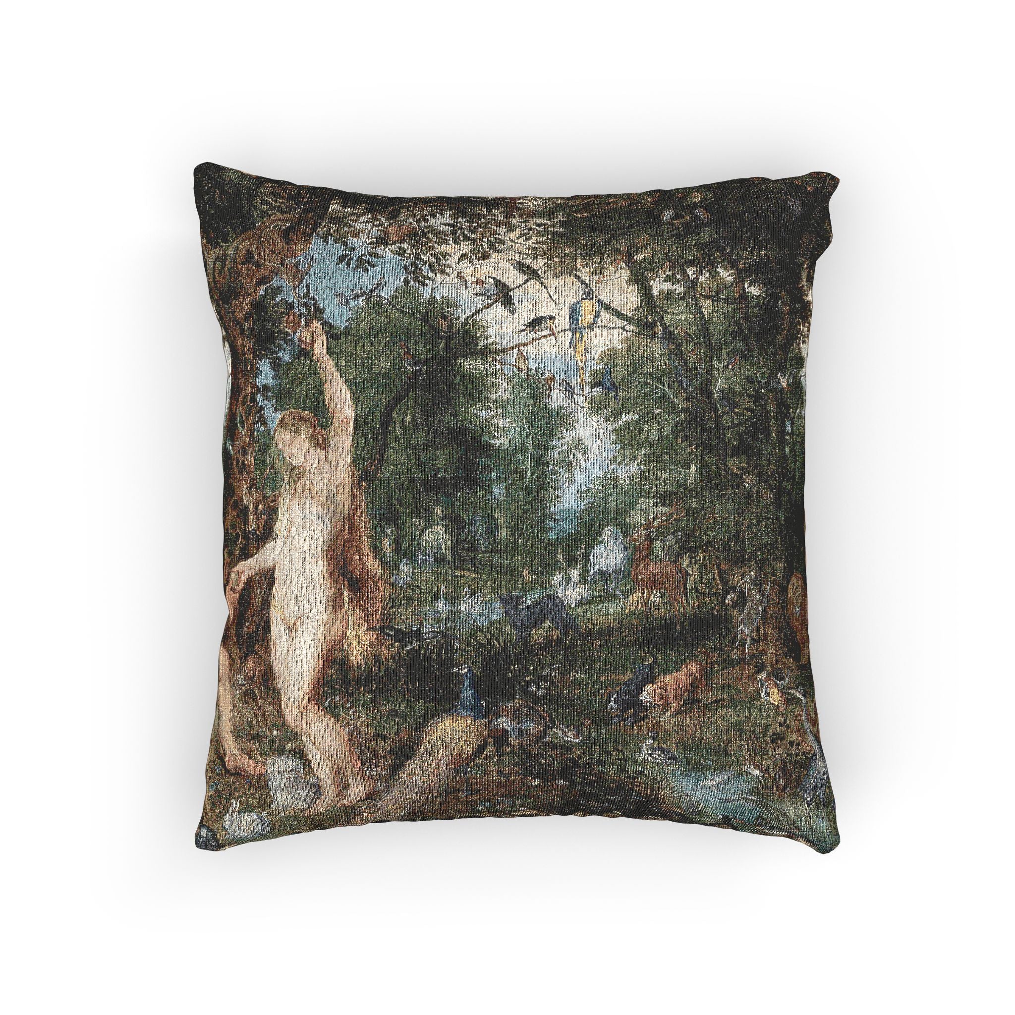 Jan Brueghel de Oude en Peter Paul Rubens - Het aards paradijs met de zondeval van Adam en Eva | Woven Pillow - Image 3