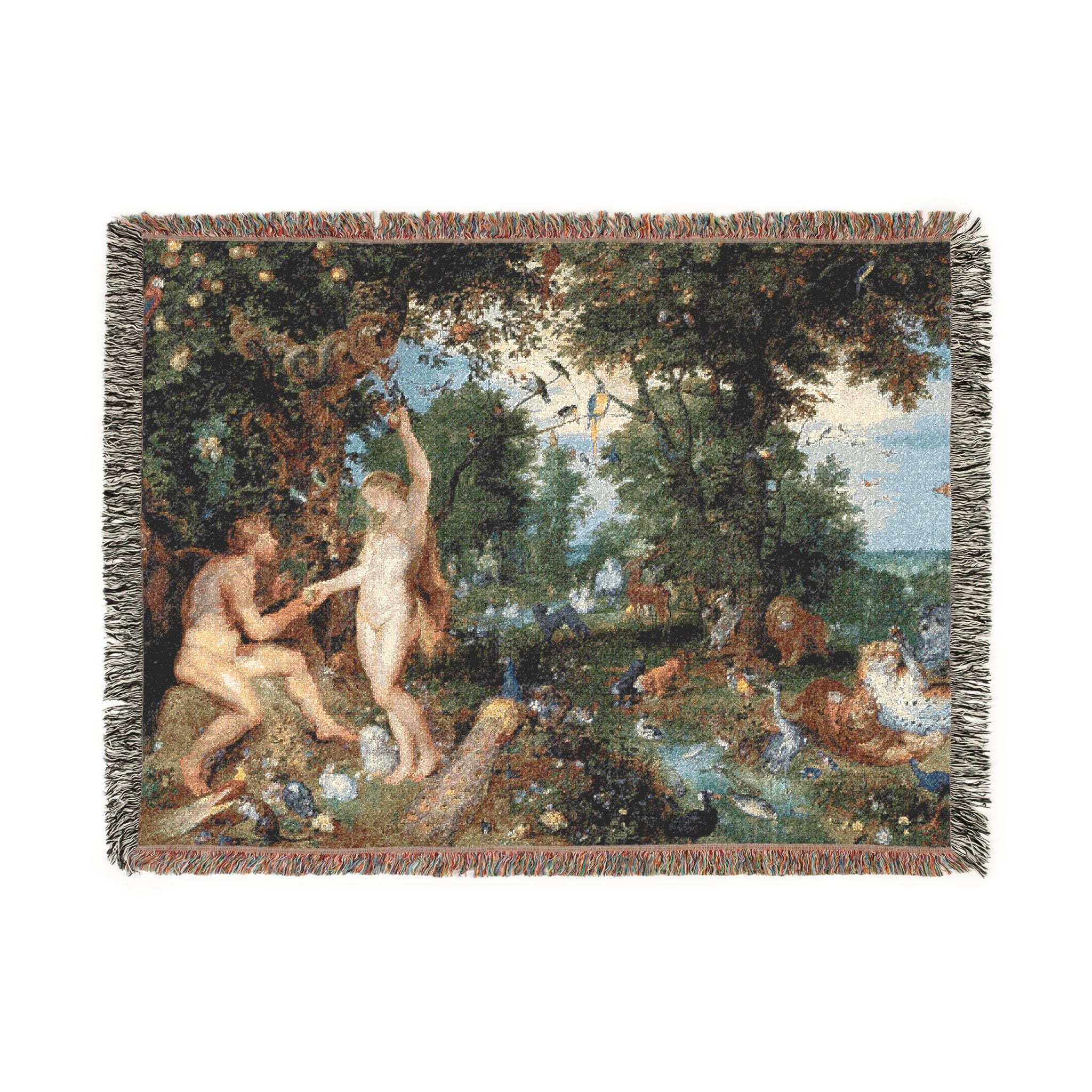 Jan Brueghel de Oude en Peter Paul Rubens - Het aards paradijs met de zondeval van Adam en Eva | Woven Tapestry Blanket - Image 10