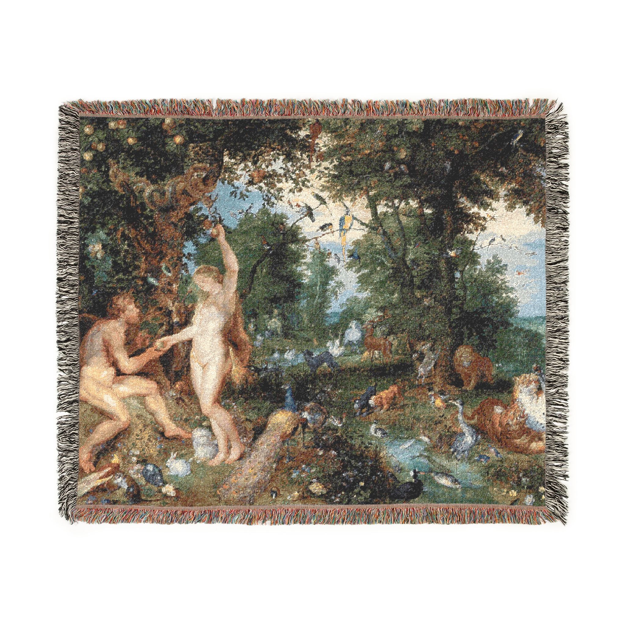 Jan Brueghel de Oude en Peter Paul Rubens - Het aards paradijs met de zondeval van Adam en Eva | Woven Tapestry Blanket - Image 7