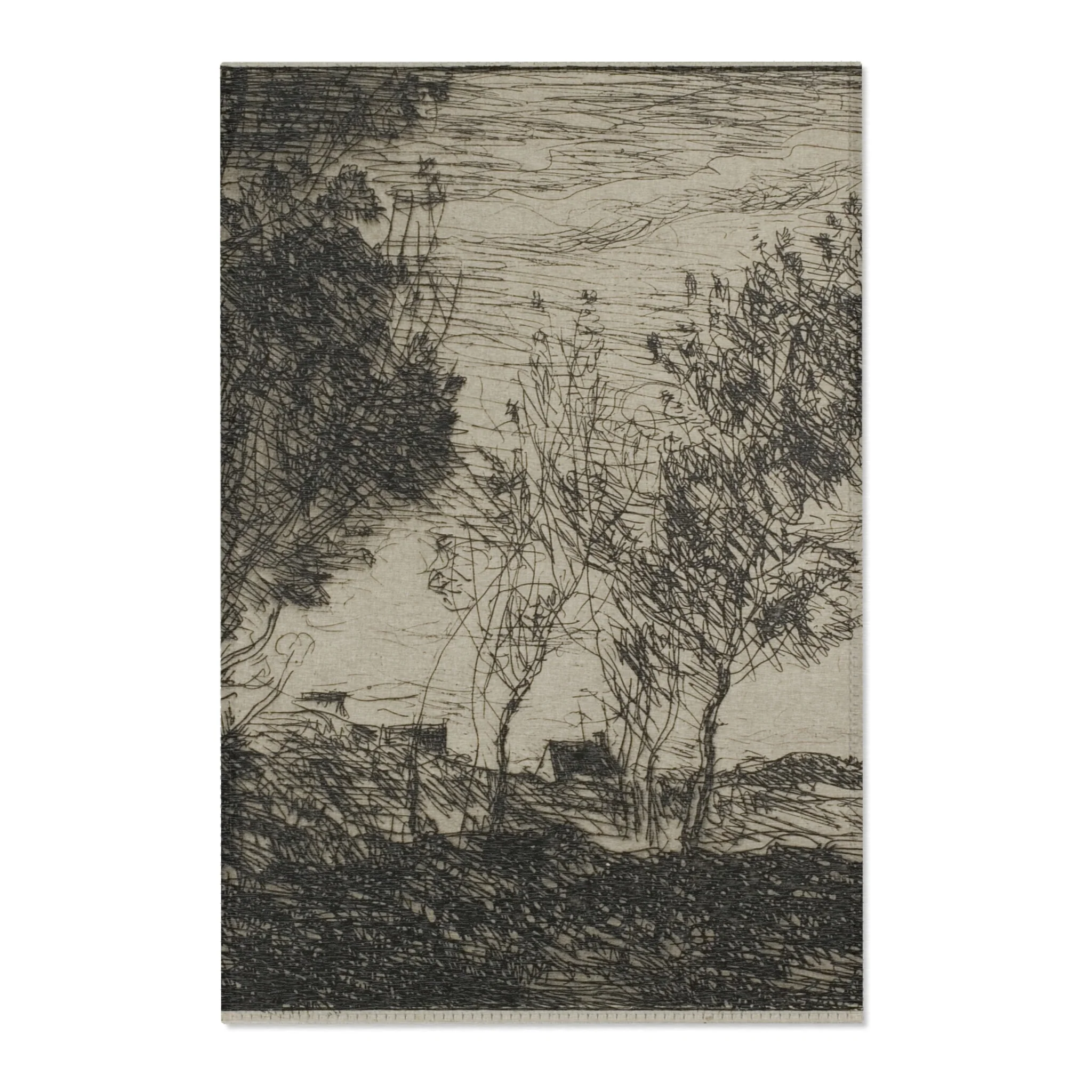 Jean Baptiste Camille Corot - In the Dunes Souvenir of the Woods of the Hague | Area Rug