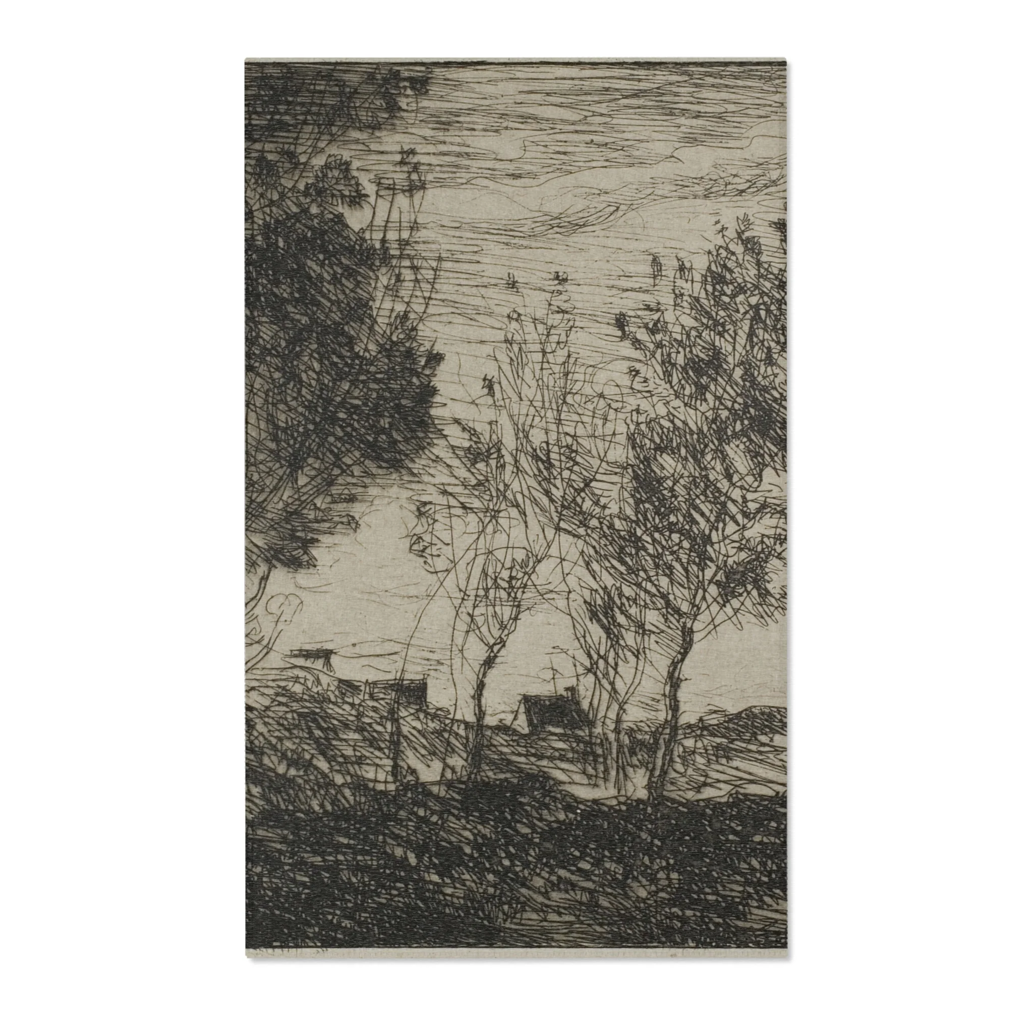Jean Baptiste Camille Corot - In the Dunes Souvenir of the Woods of the Hague | Area Rug - Image 2