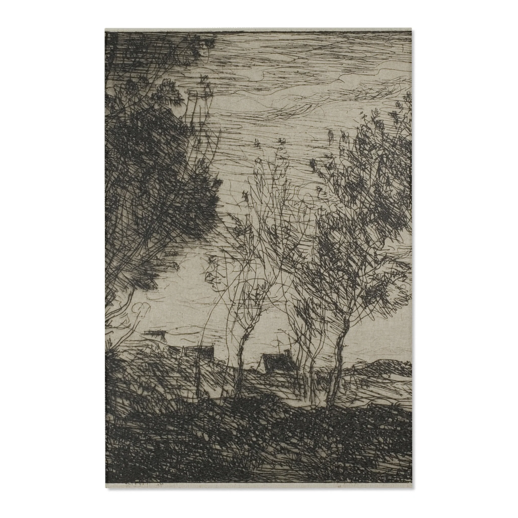 Jean Baptiste Camille Corot - In the Dunes Souvenir of the Woods of the Hague | Area Rug - Image 3