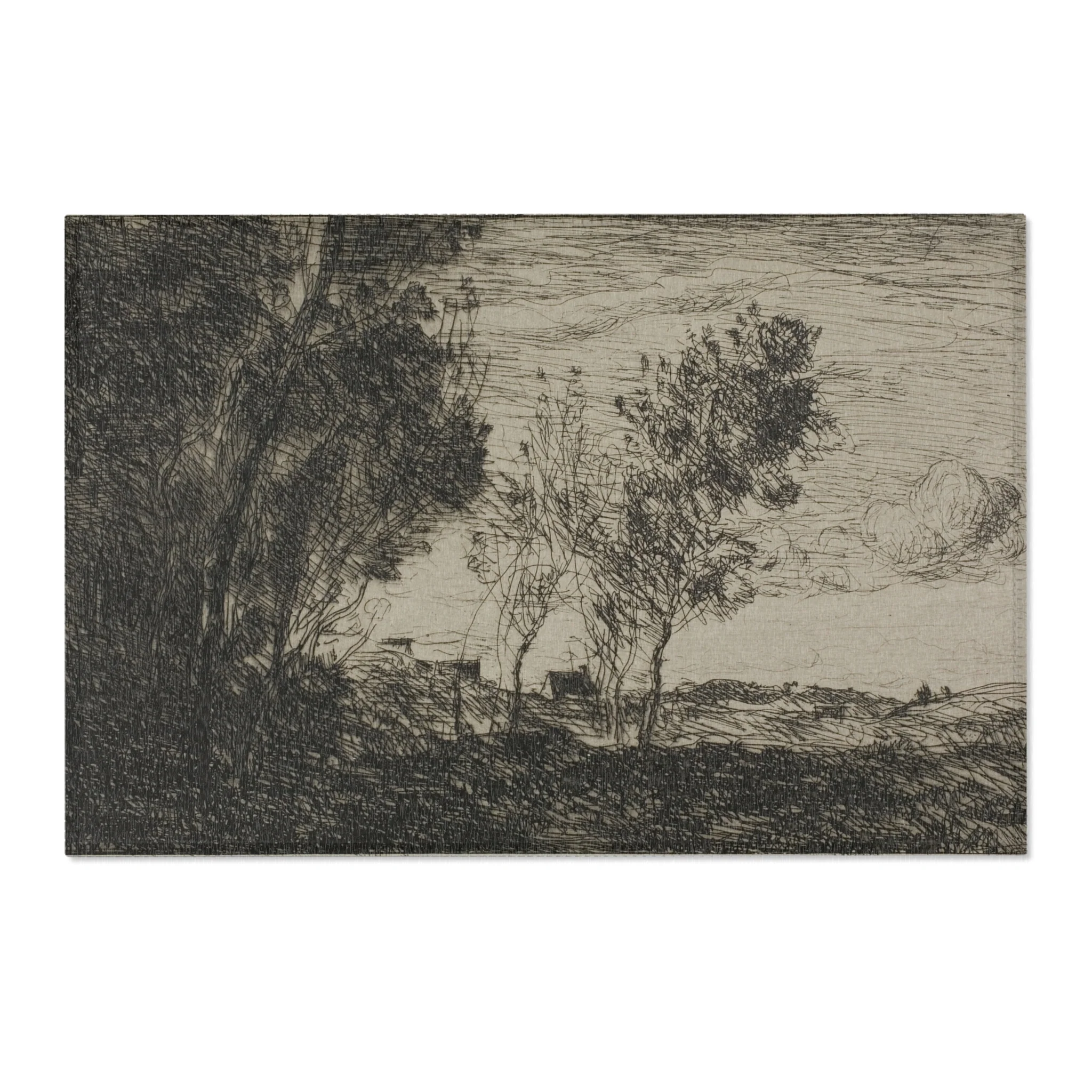 Jean Baptiste Camille Corot - In the Dunes Souvenir of the Woods of the Hague | Area Rug - Image 4