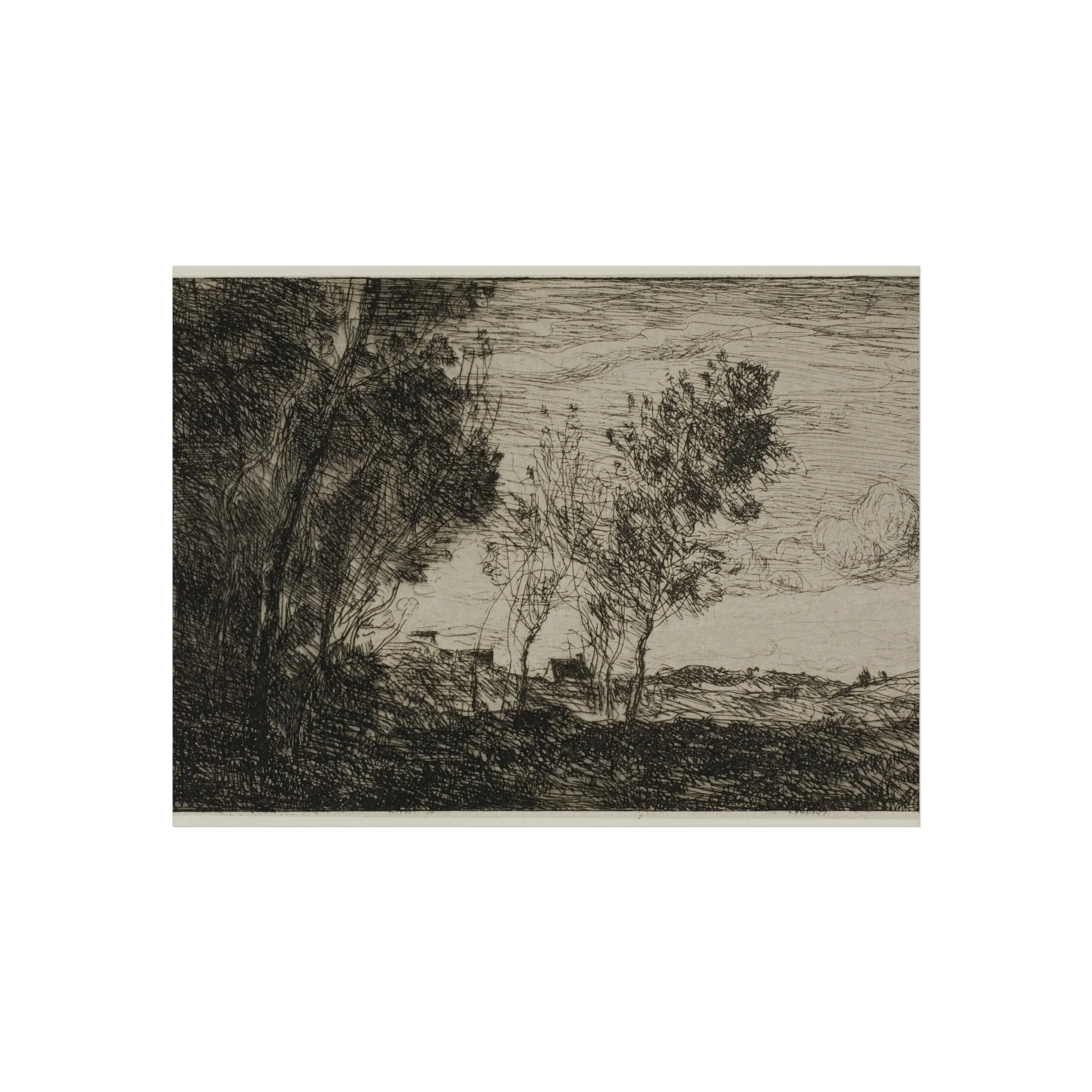 Jean Baptiste Camille Corot - In the Dunes Souvenir of the Woods of the Hague | Fine Art Poster - Image 3