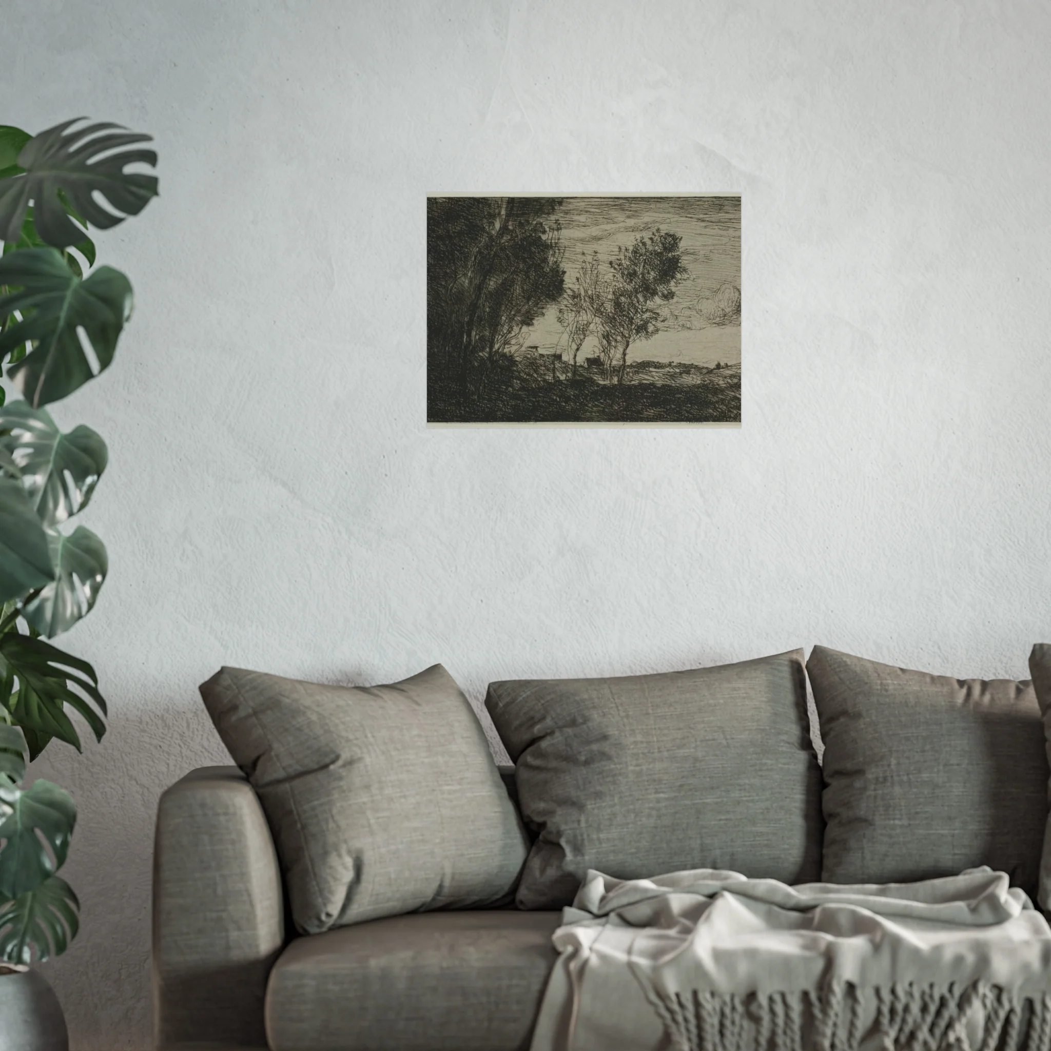 Jean Baptiste Camille Corot - In the Dunes Souvenir of the Woods of the Hague | Fine Art Poster - Image 9