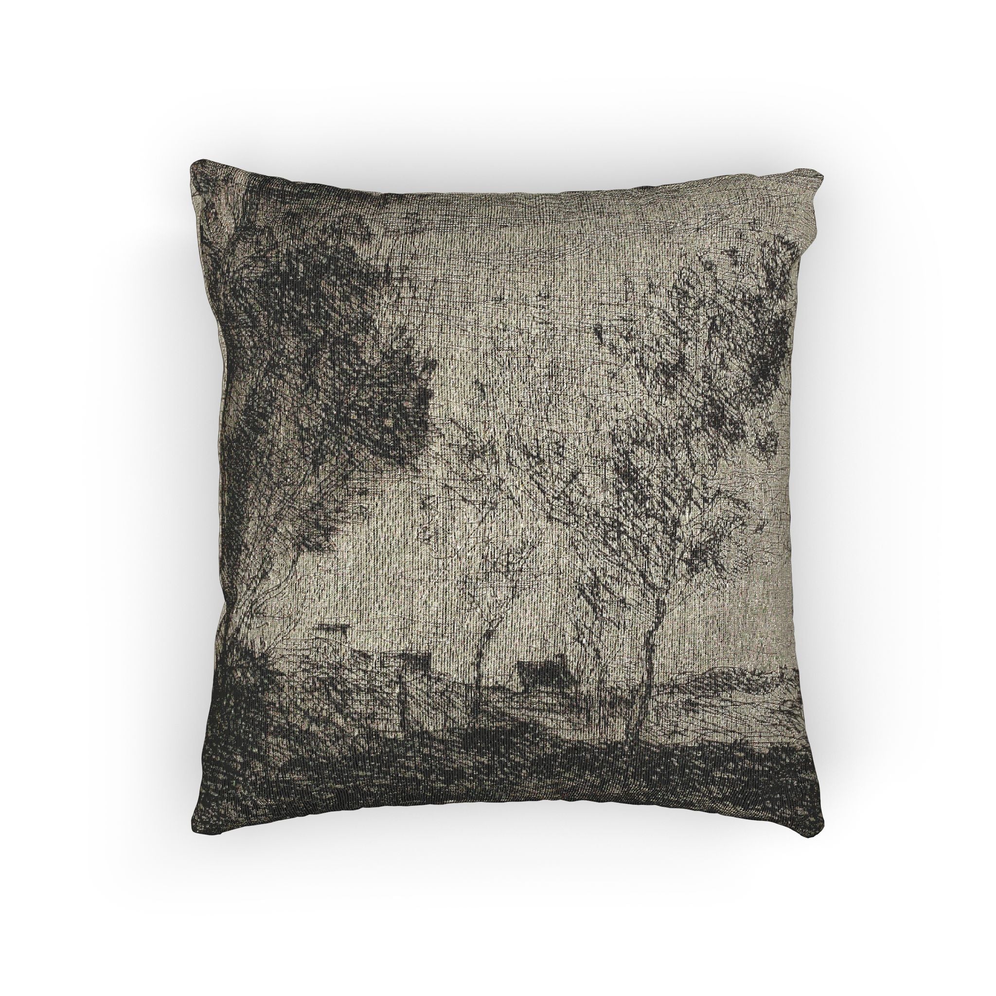 Jean Baptiste Camille Corot - In the Dunes Souvenir of the Woods of the Hague | Woven Pillow - Image 4