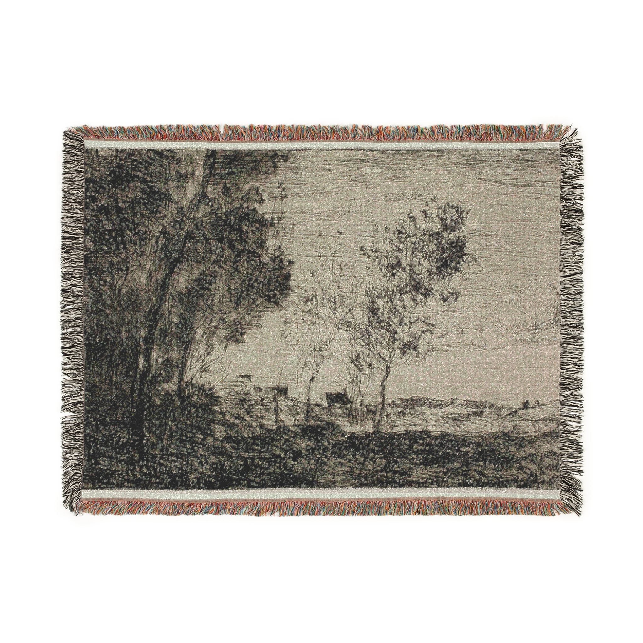 Jean Baptiste Camille Corot - In the Dunes Souvenir of the Woods of the Hague | Woven Tapestry Blanket - Image 10