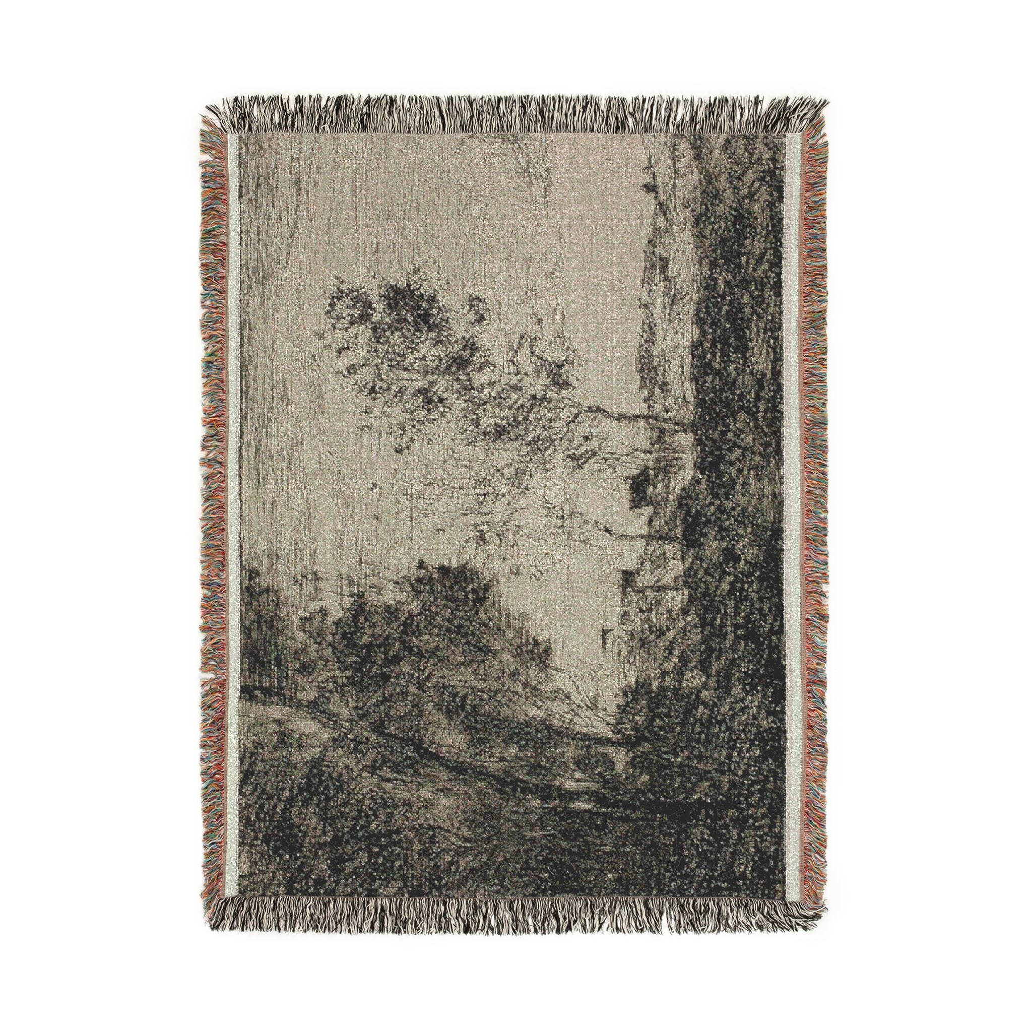Jean Baptiste Camille Corot - In the Dunes Souvenir of the Woods of the Hague | Woven Tapestry Blanket - Image 11