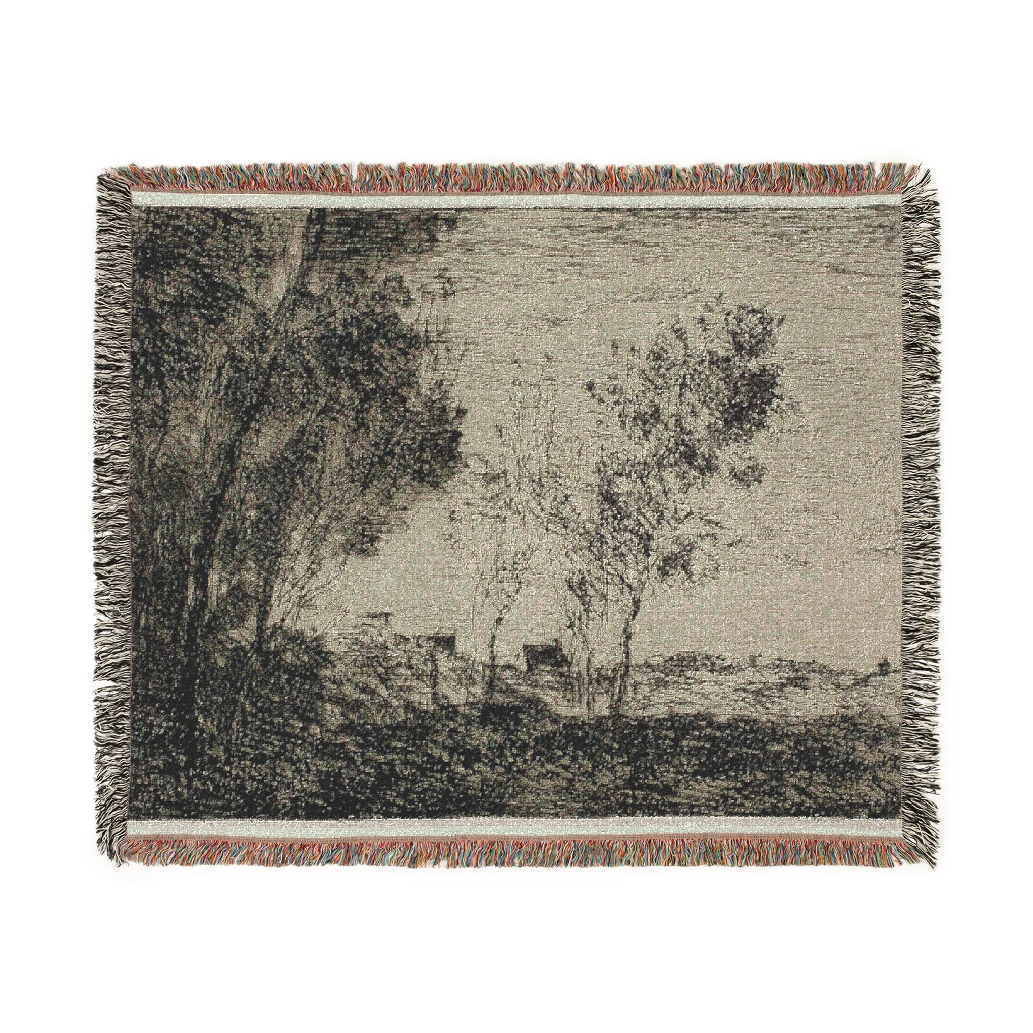 Jean Baptiste Camille Corot - In the Dunes Souvenir of the Woods of the Hague | Woven Tapestry Blanket - Image 2