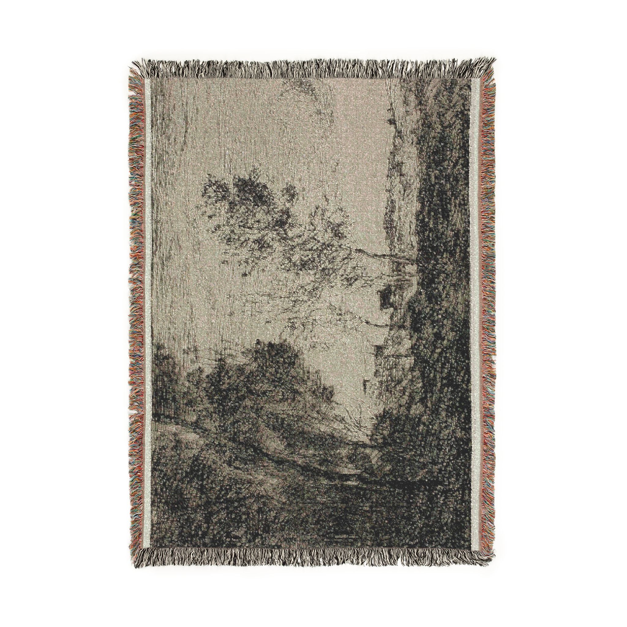 Jean Baptiste Camille Corot - In the Dunes Souvenir of the Woods of the Hague | Woven Tapestry Blanket - Image 6
