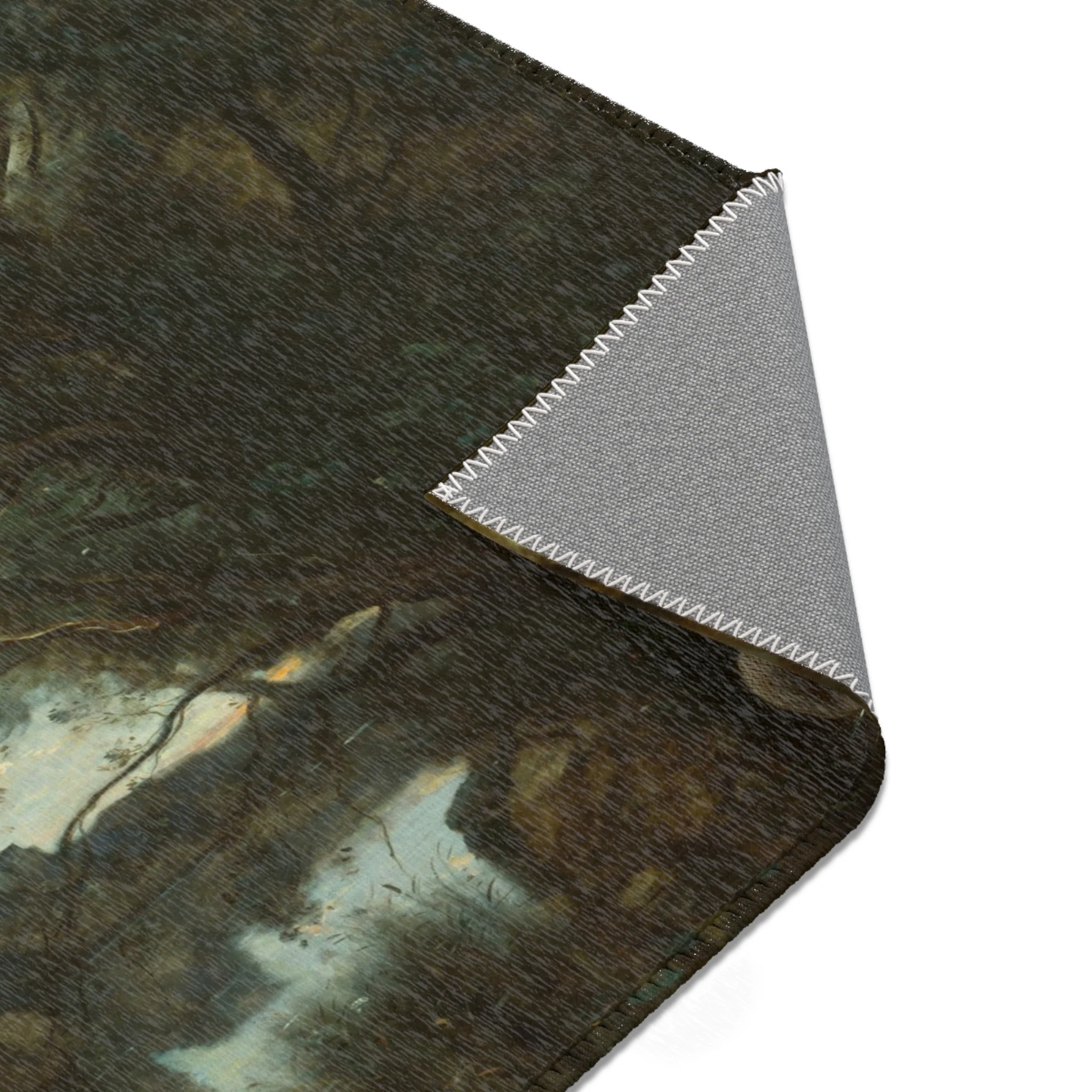 Jean Baptiste Camille Corot - Souvenir of the Environs of Lake Nemi | Area Rug - Image 13