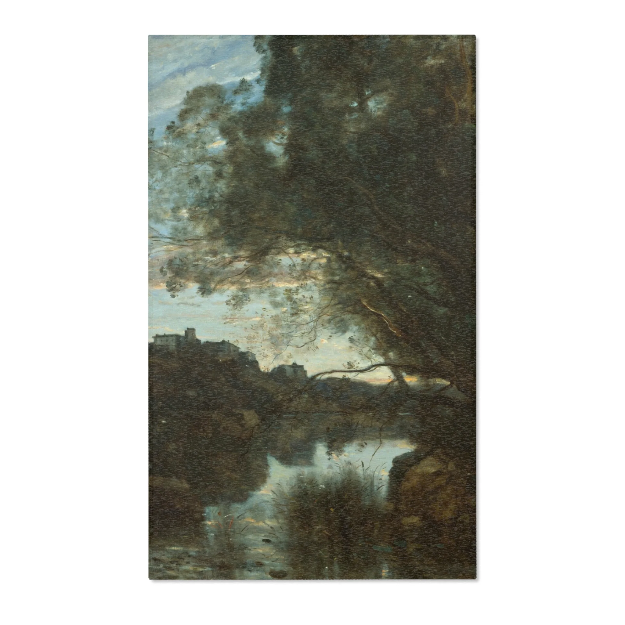 Jean Baptiste Camille Corot - Souvenir of the Environs of Lake Nemi | Area Rug - Image 2