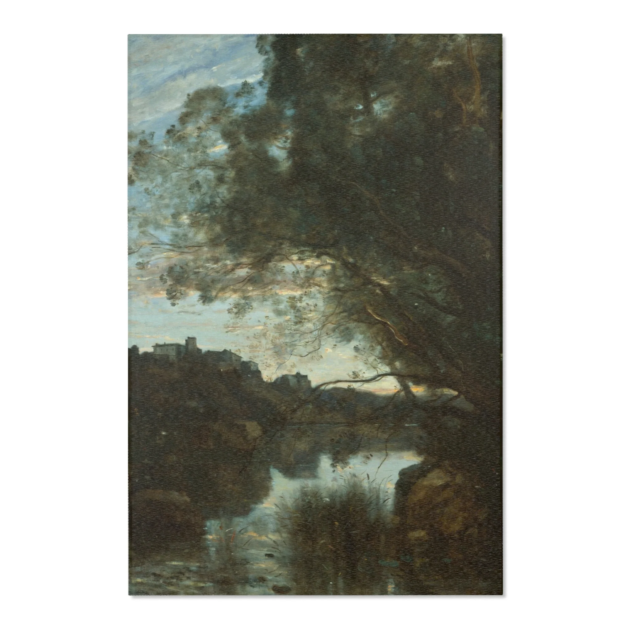Jean Baptiste Camille Corot - Souvenir of the Environs of Lake Nemi | Area Rug - Image 3
