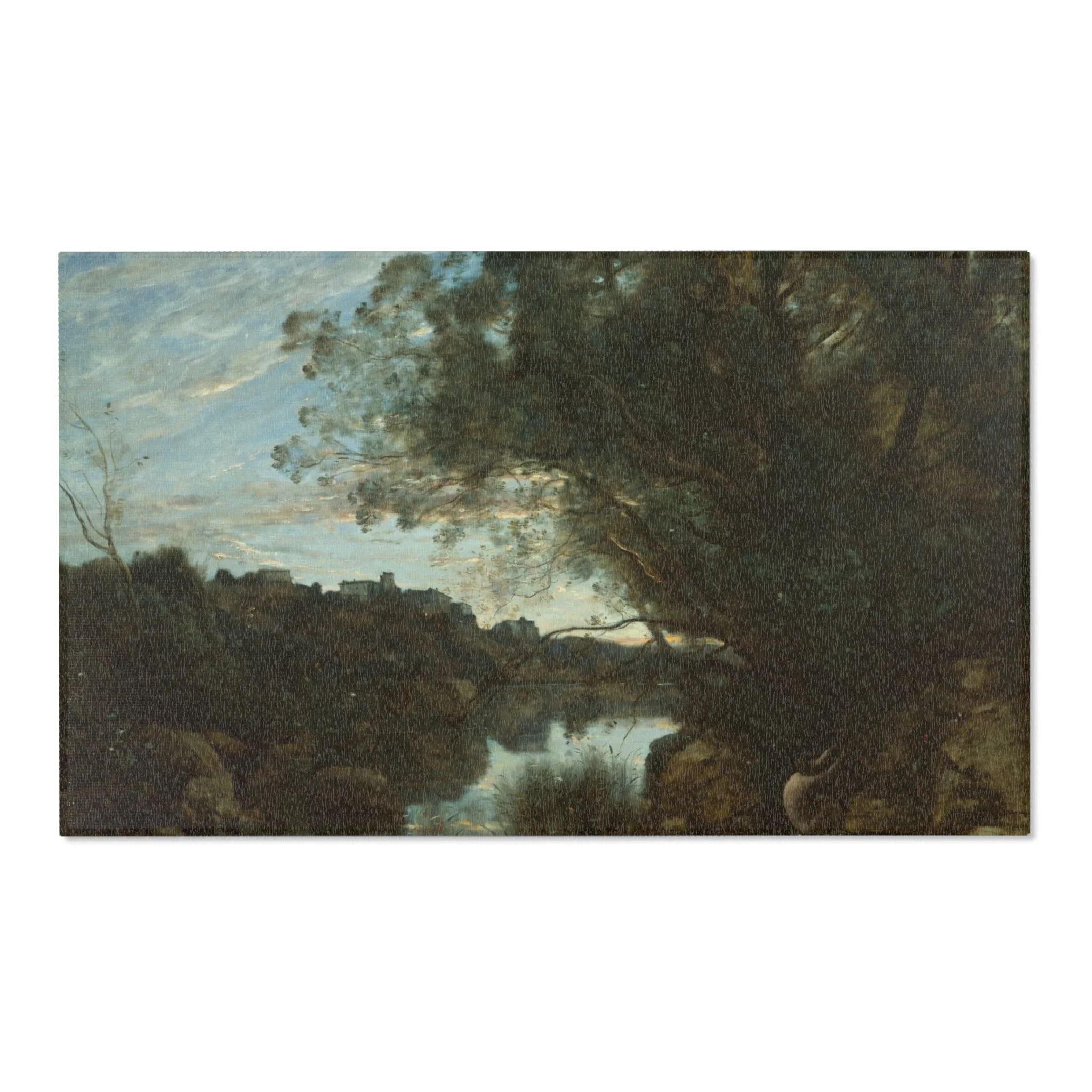 Jean Baptiste Camille Corot - Souvenir of the Environs of Lake Nemi | Area Rug - Image 5