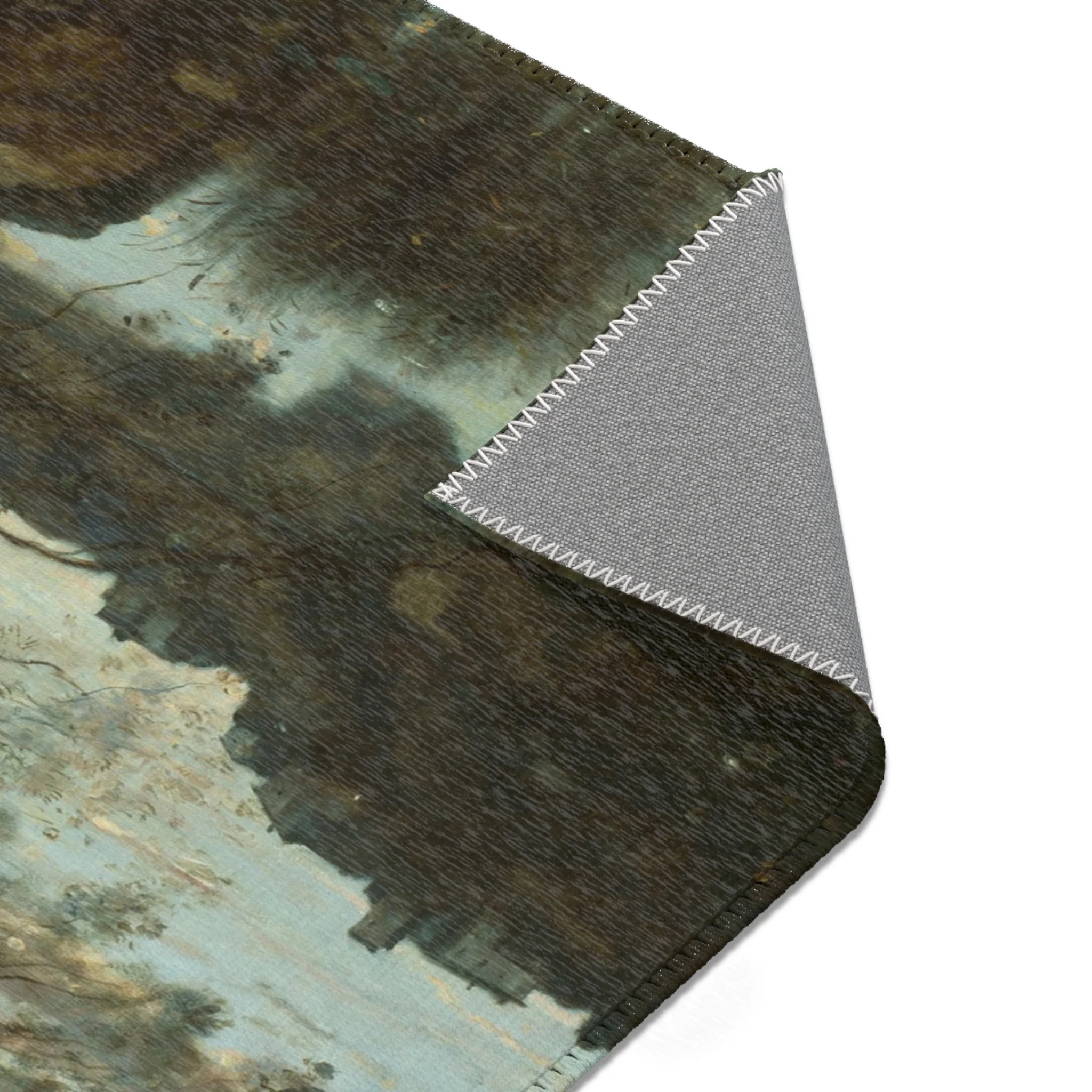 Jean Baptiste Camille Corot - Souvenir of the Environs of Lake Nemi | Area Rug - Image 7