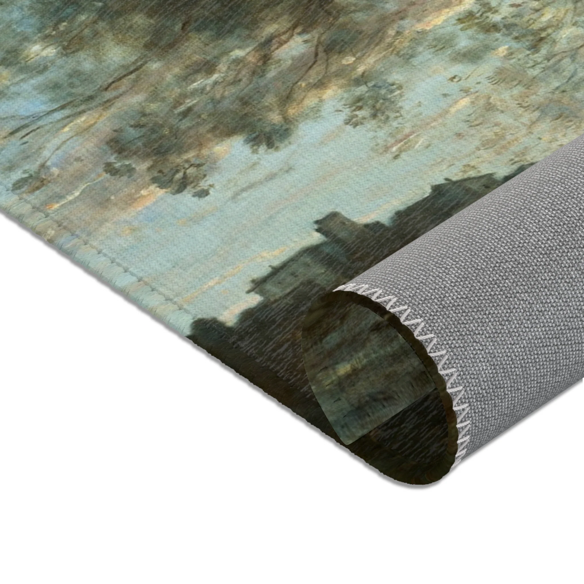 Jean Baptiste Camille Corot - Souvenir of the Environs of Lake Nemi | Area Rug - Image 8