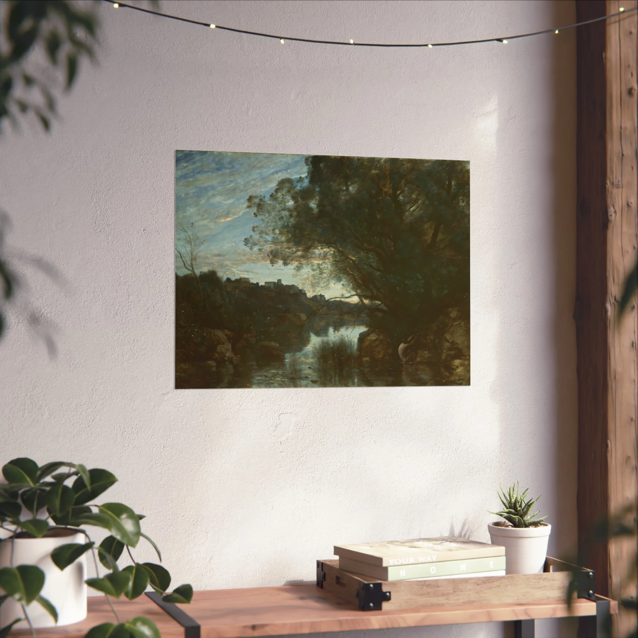 Jean Baptiste Camille Corot - Souvenir of the Environs of Lake Nemi | Fine Art Poster - Image 10