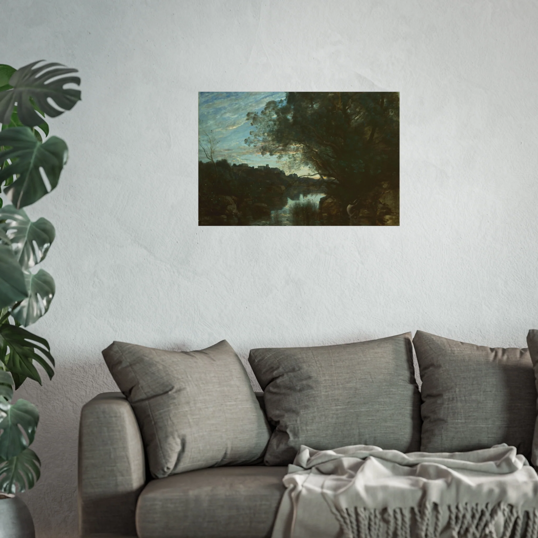 Jean Baptiste Camille Corot - Souvenir of the Environs of Lake Nemi | Fine Art Poster - Image 11