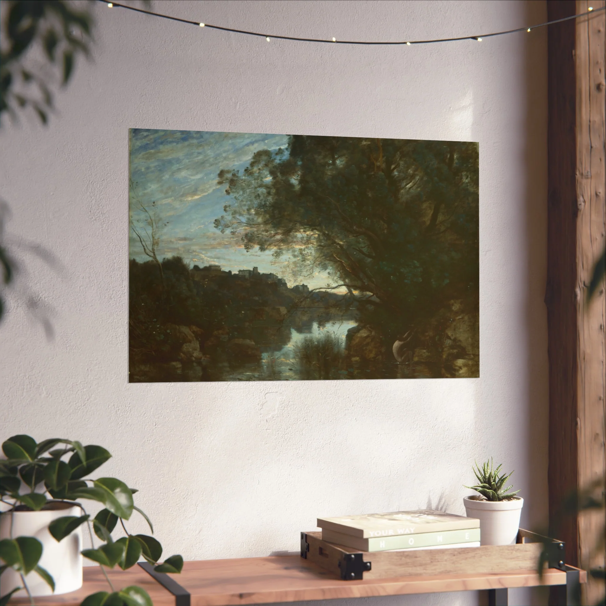 Jean Baptiste Camille Corot - Souvenir of the Environs of Lake Nemi | Fine Art Poster - Image 12