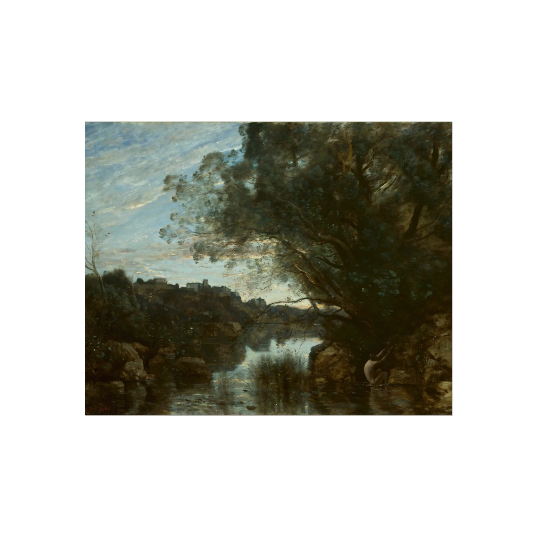 Jean Baptiste Camille Corot - Souvenir of the Environs of Lake Nemi | Fine Art Poster - Image 2