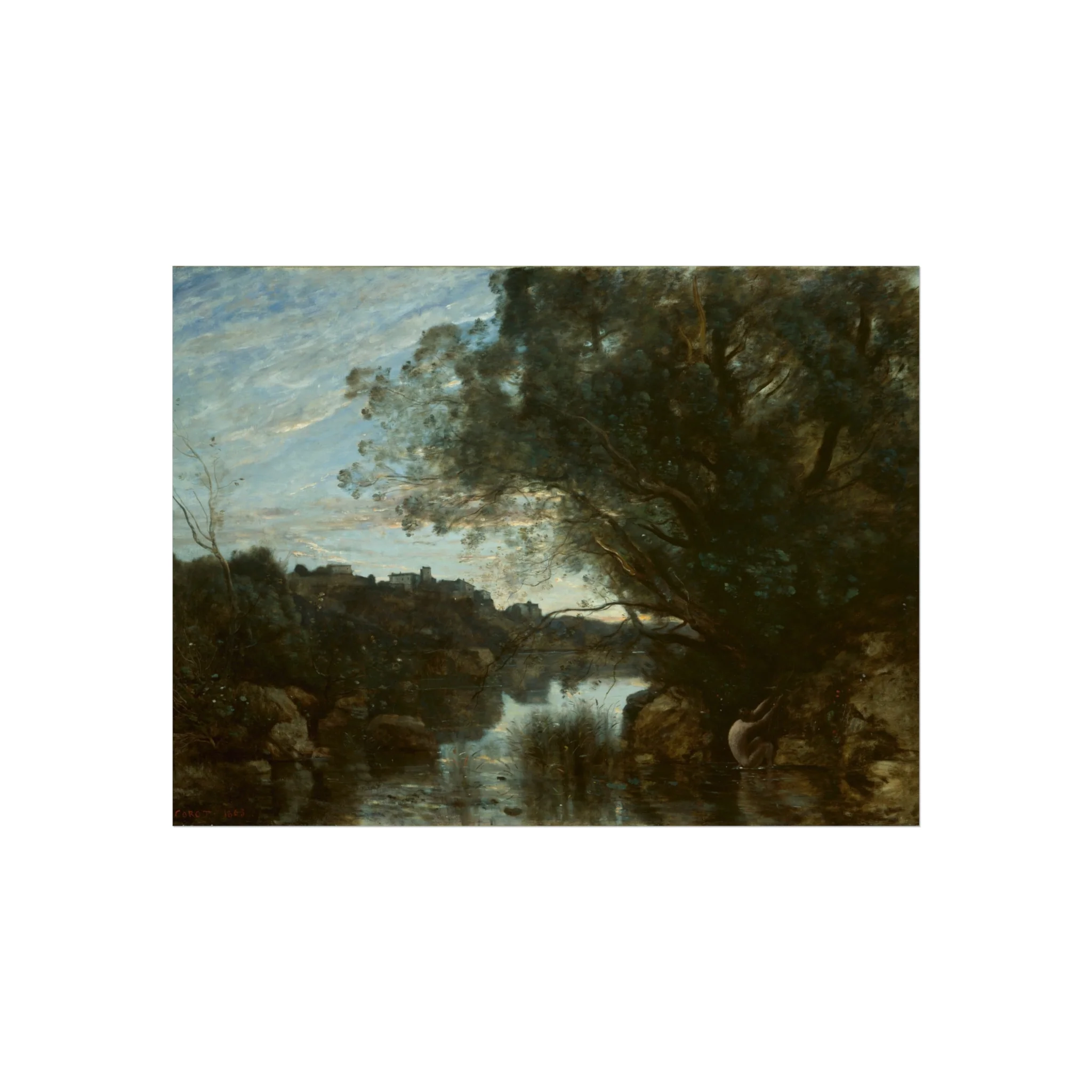 Jean Baptiste Camille Corot - Souvenir of the Environs of Lake Nemi | Fine Art Poster - Image 3