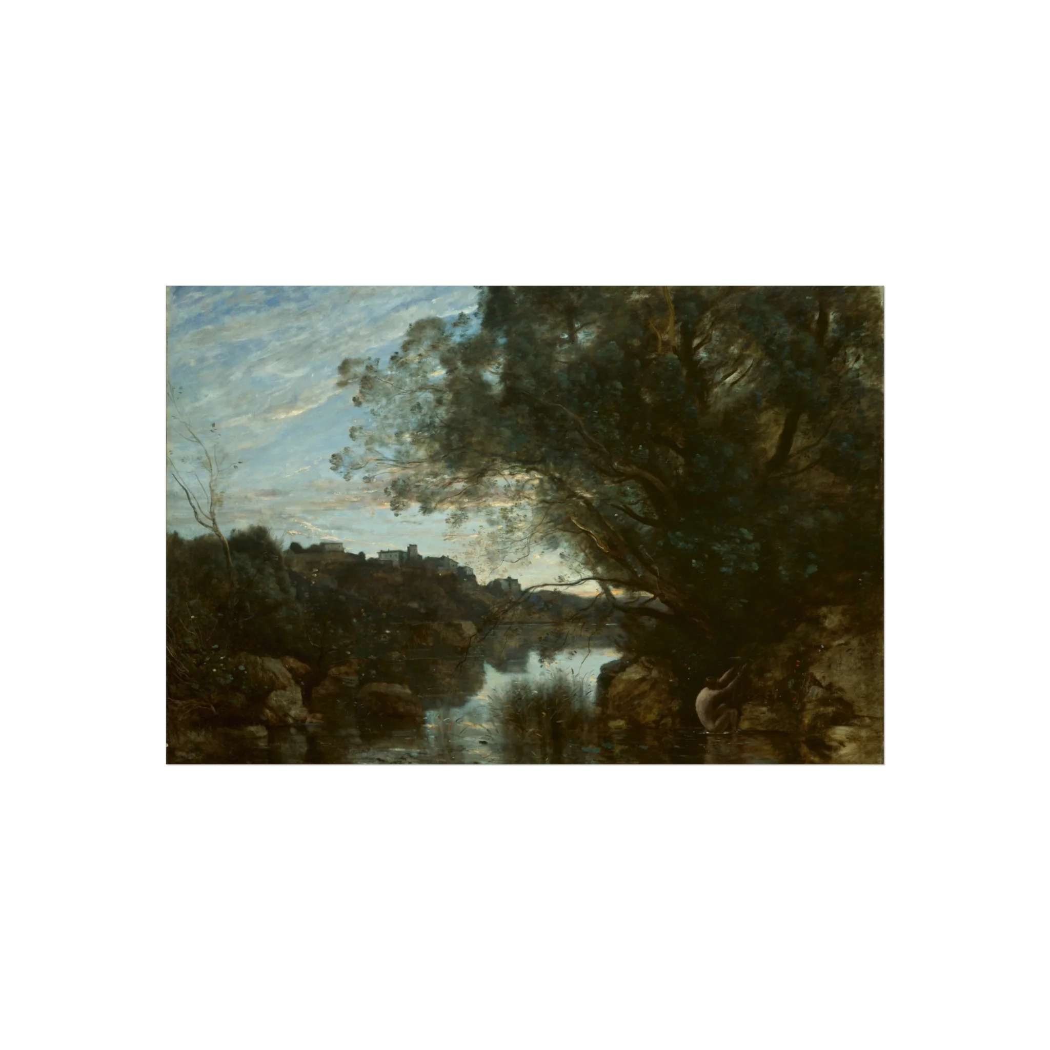 Jean Baptiste Camille Corot - Souvenir of the Environs of Lake Nemi | Fine Art Poster - Image 4