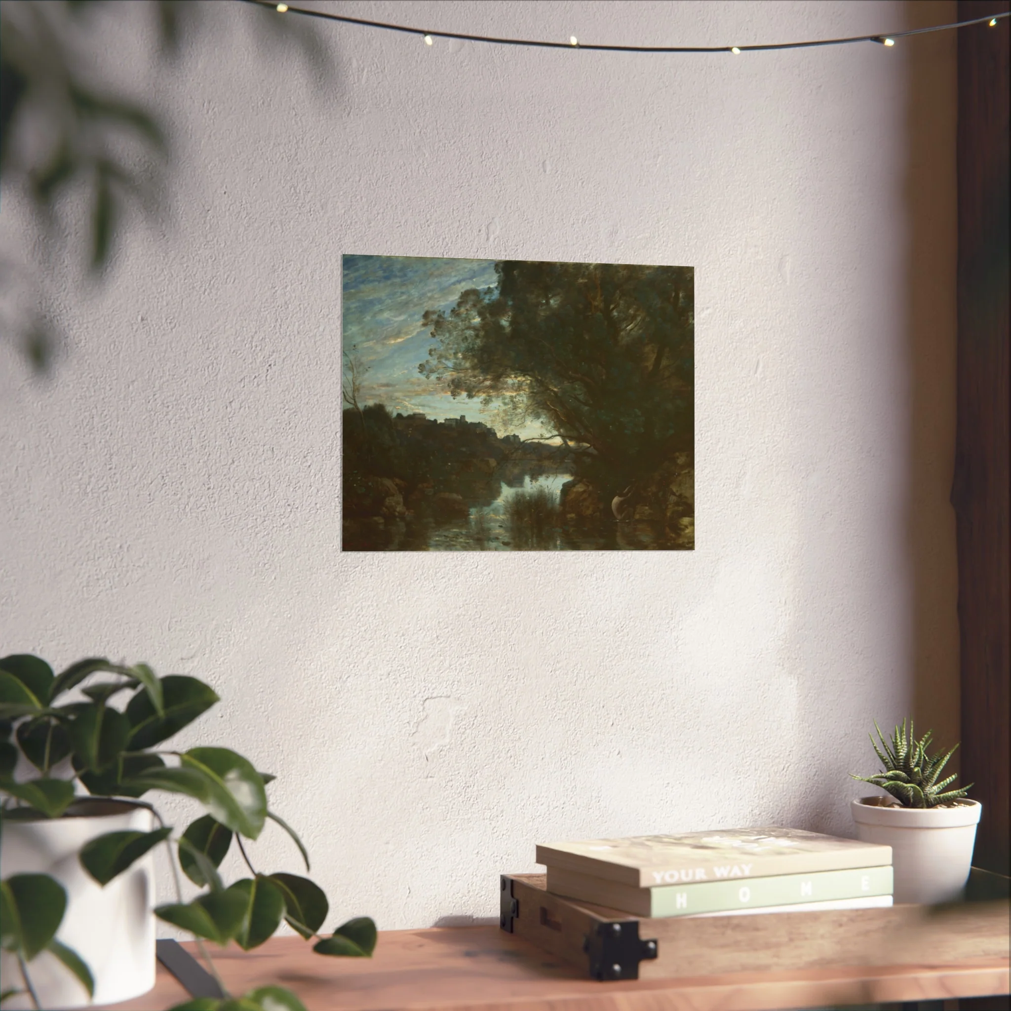 Jean Baptiste Camille Corot - Souvenir of the Environs of Lake Nemi | Fine Art Poster - Image 6