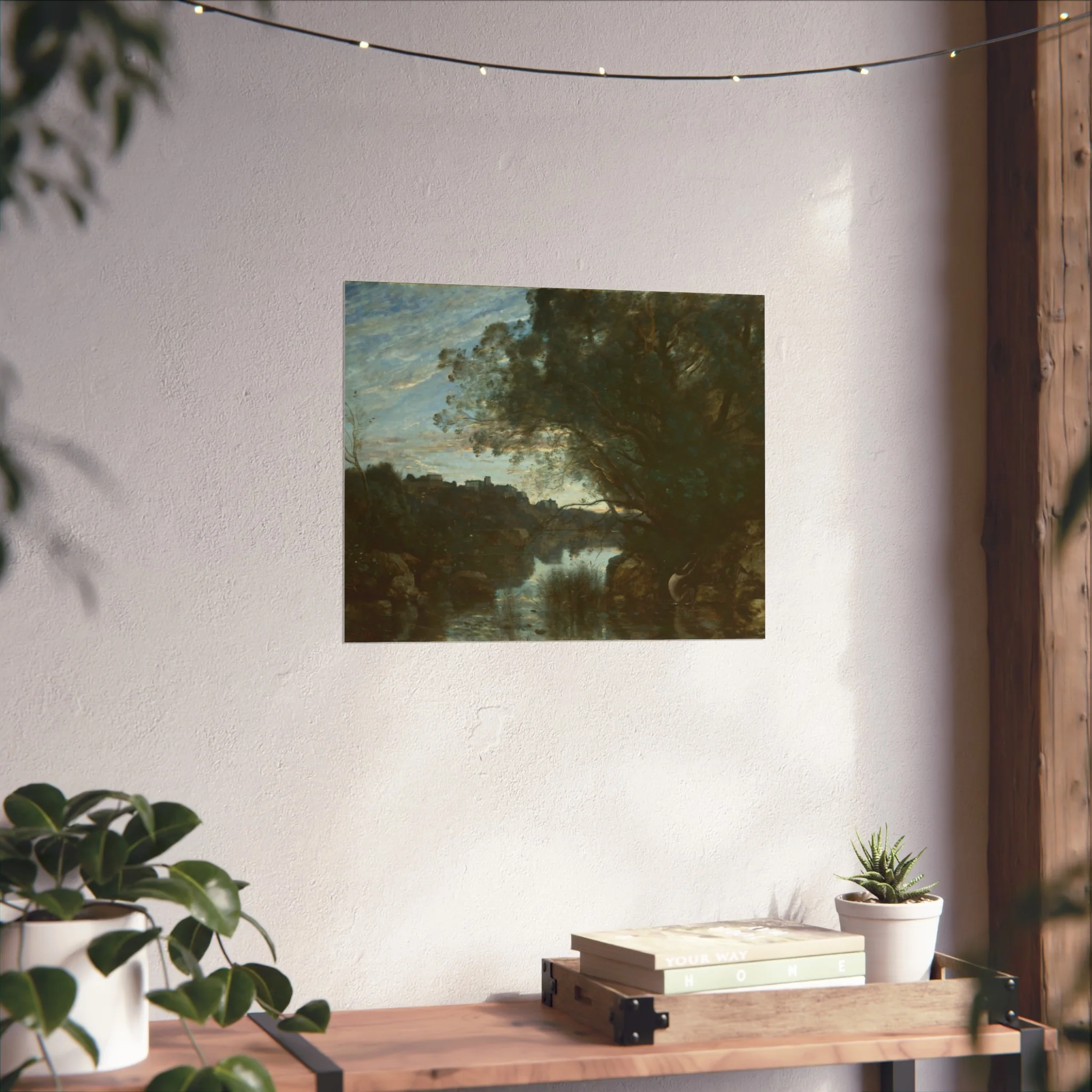 Jean Baptiste Camille Corot - Souvenir of the Environs of Lake Nemi | Fine Art Poster - Image 8