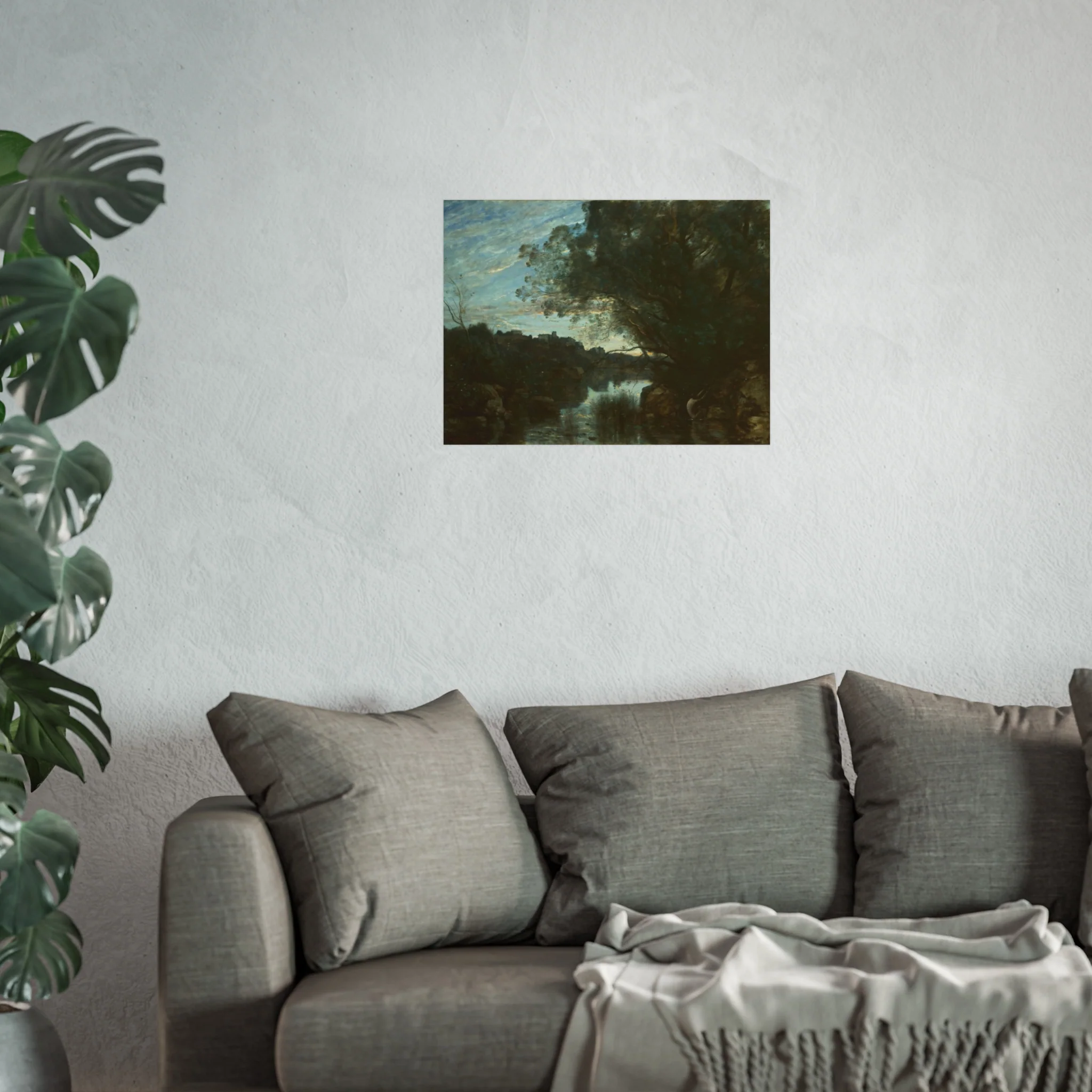 Jean Baptiste Camille Corot - Souvenir of the Environs of Lake Nemi | Fine Art Poster - Image 9
