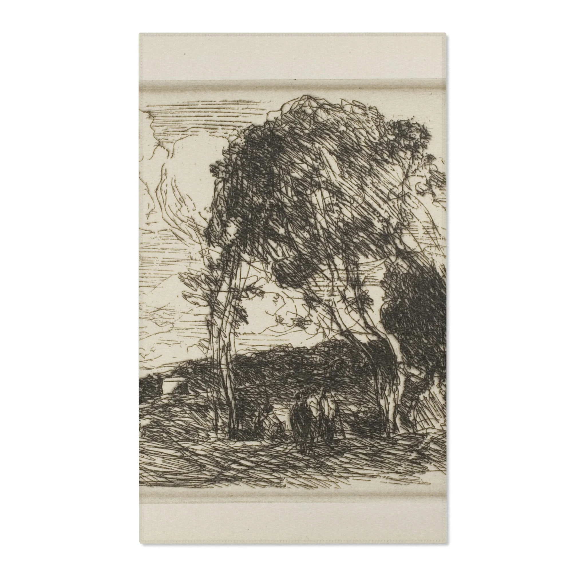 Jean Baptiste Camille Corot - Souvenir of the Fortifications of Douai | Area Rug - Image 2