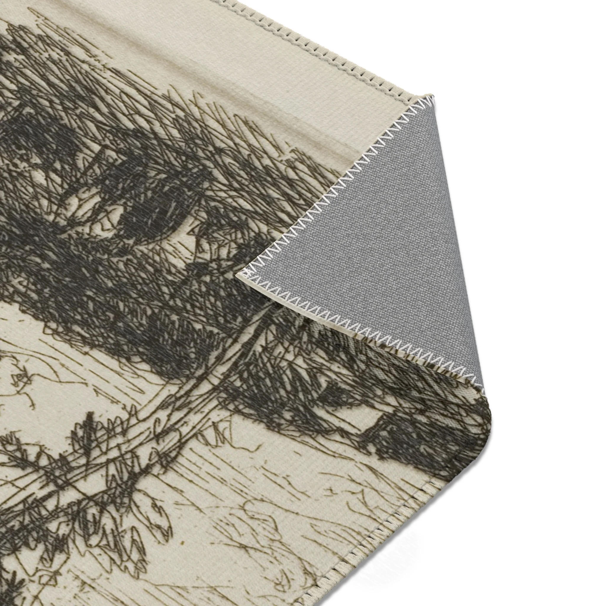 Jean Baptiste Camille Corot - Souvenir of the Fortifications of Douai | Area Rug - Image 7