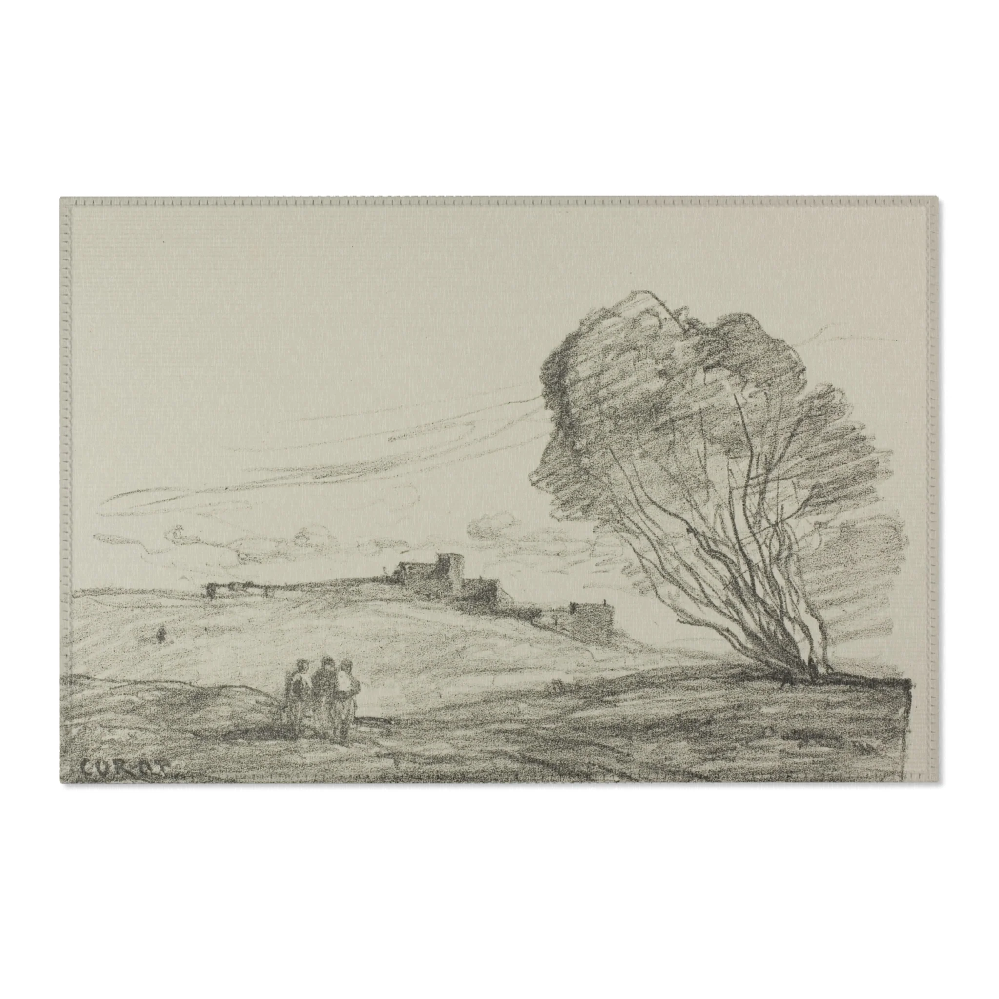 Jean Baptiste Camille Corot - The Isolated Fort | Area Rug - Image 4
