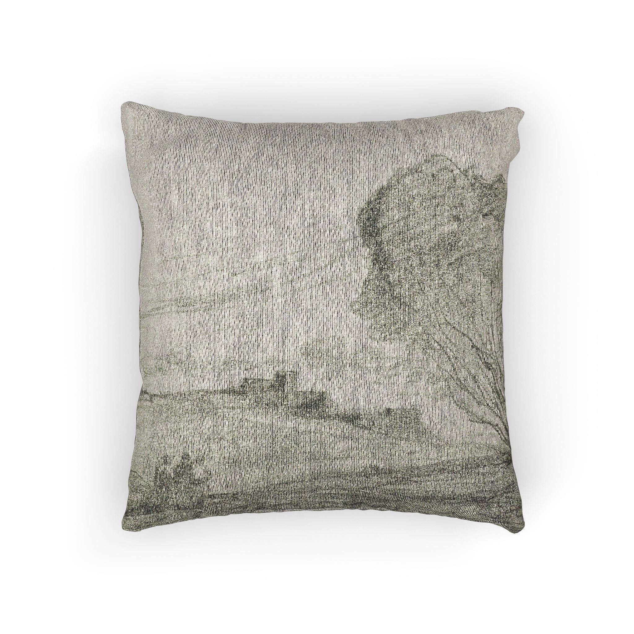 Jean Baptiste Camille Corot - The Isolated Fort | Woven Pillow - Image 4