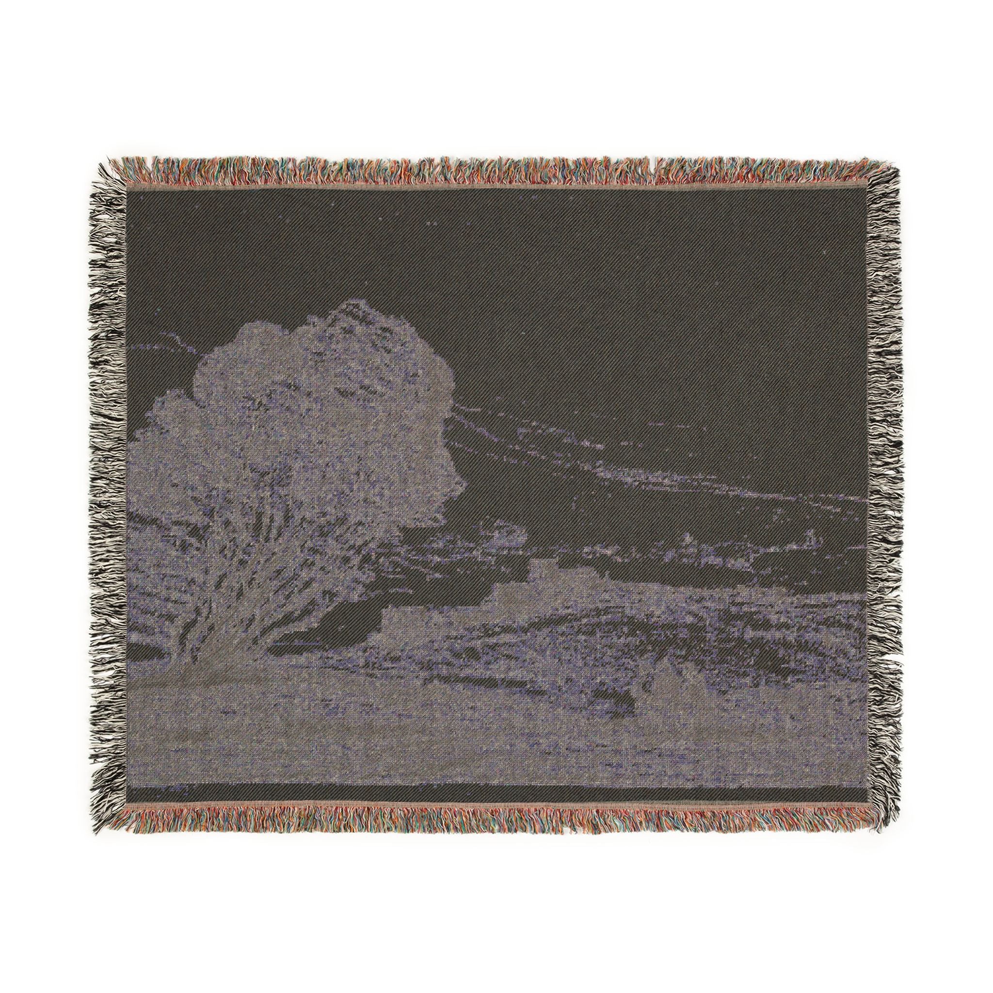 Jean Baptiste Camille Corot - The Isolated Fort | Woven Tapestry Blanket - Image 8