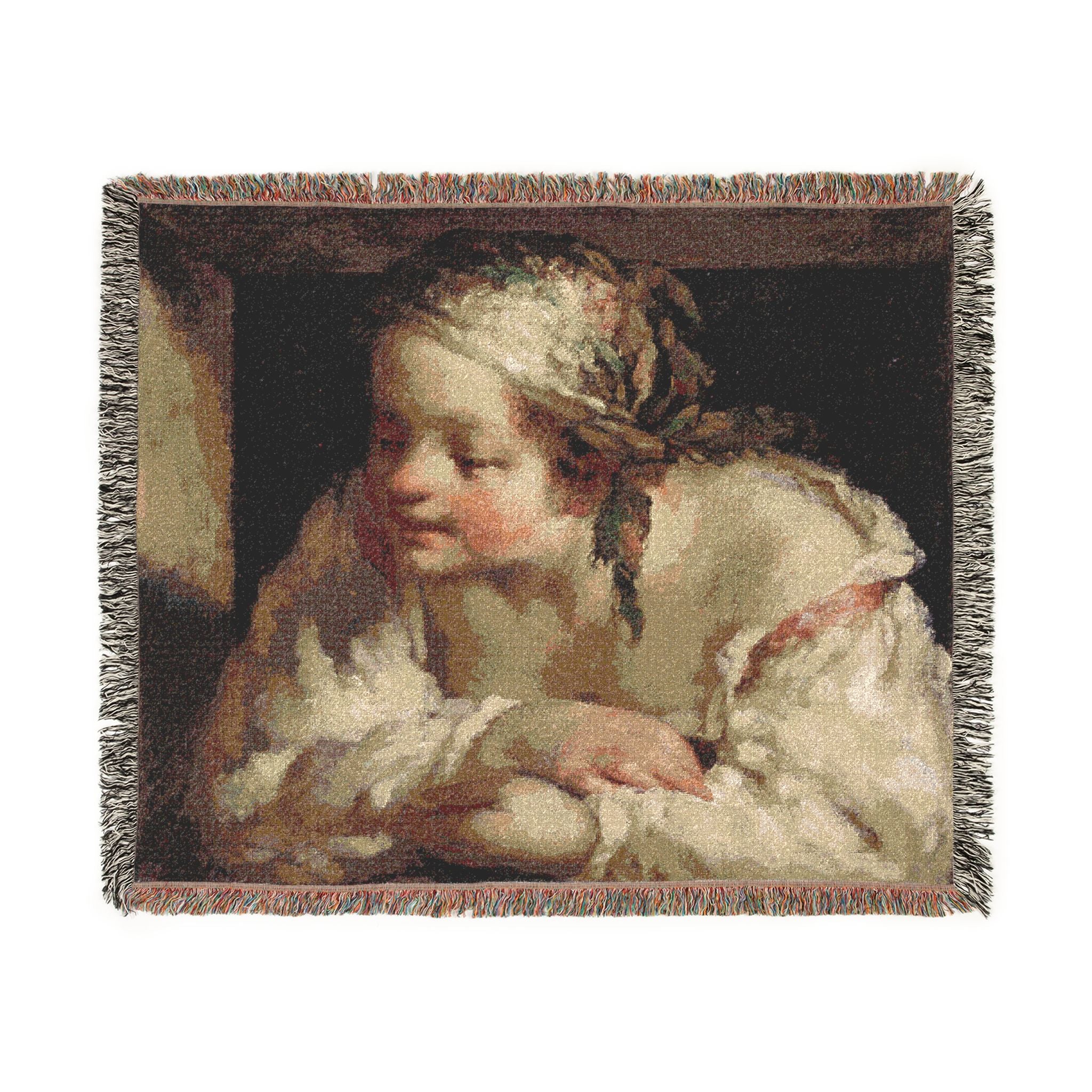 Jean François Millet - Young Woman | Woven Tapestry Blanket - Image 7
