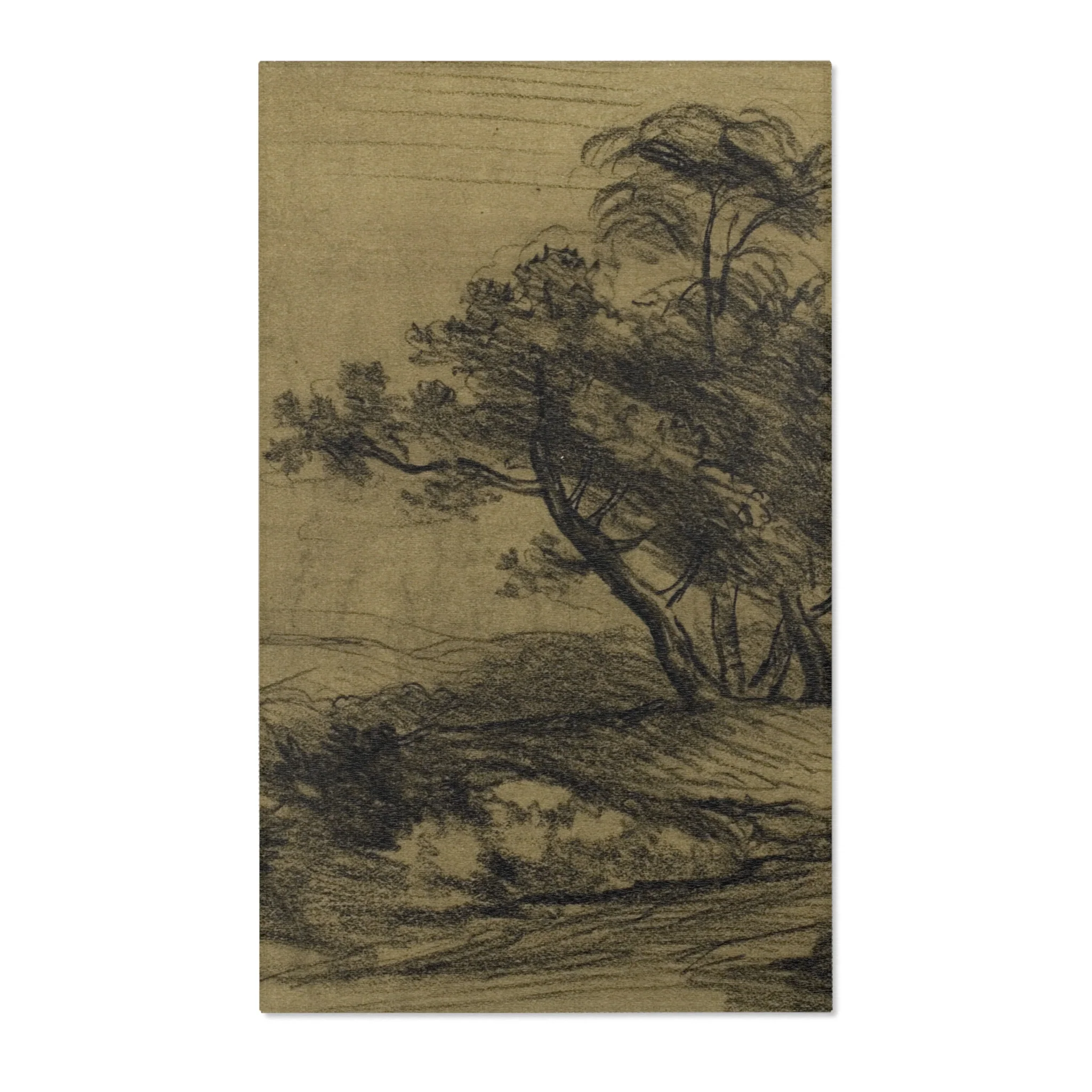 John Constable - River Bank with Trees (recto); Herd of Cattle Beneath Trees, with Inset Sketch of Landscape (verso) | Area Rug - Image 2