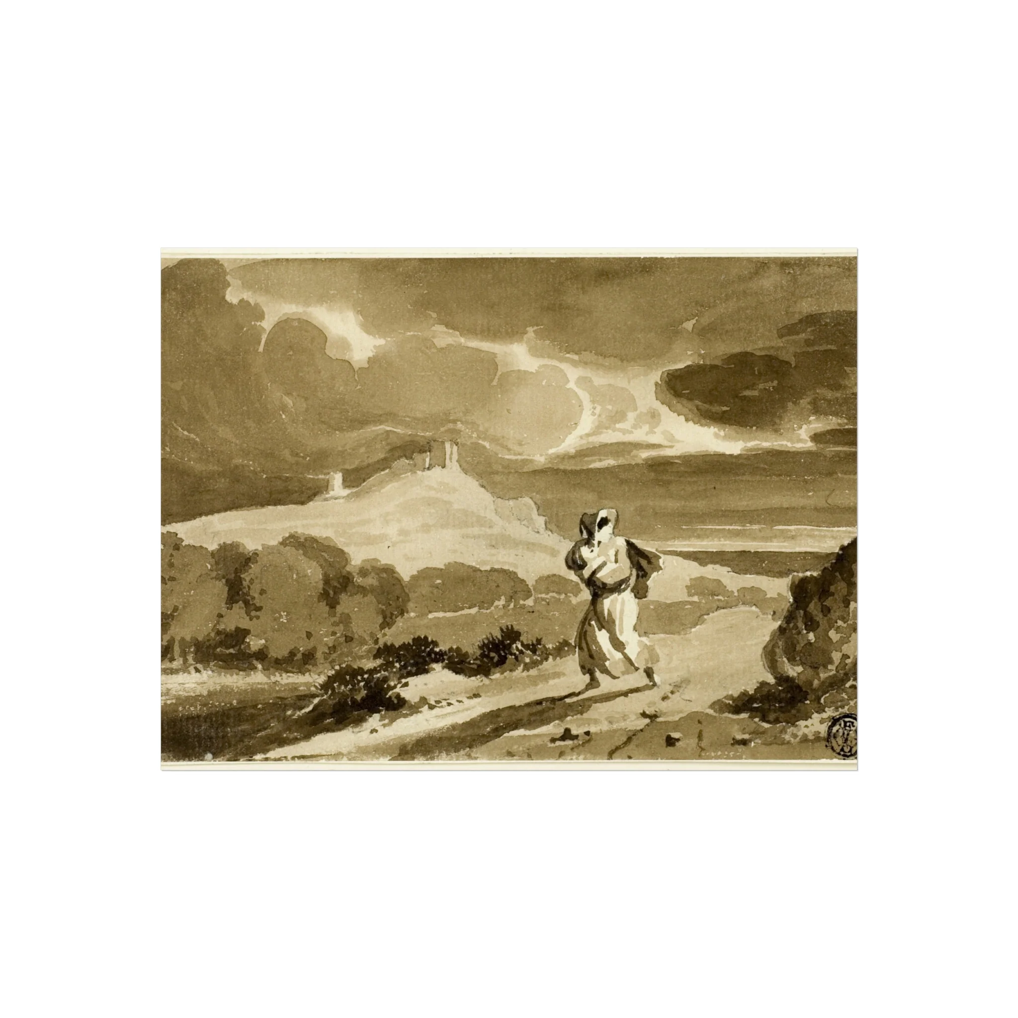 John Constable - Woman with Baby Fleeing Across Moors | Fine Art Poster - Image 3