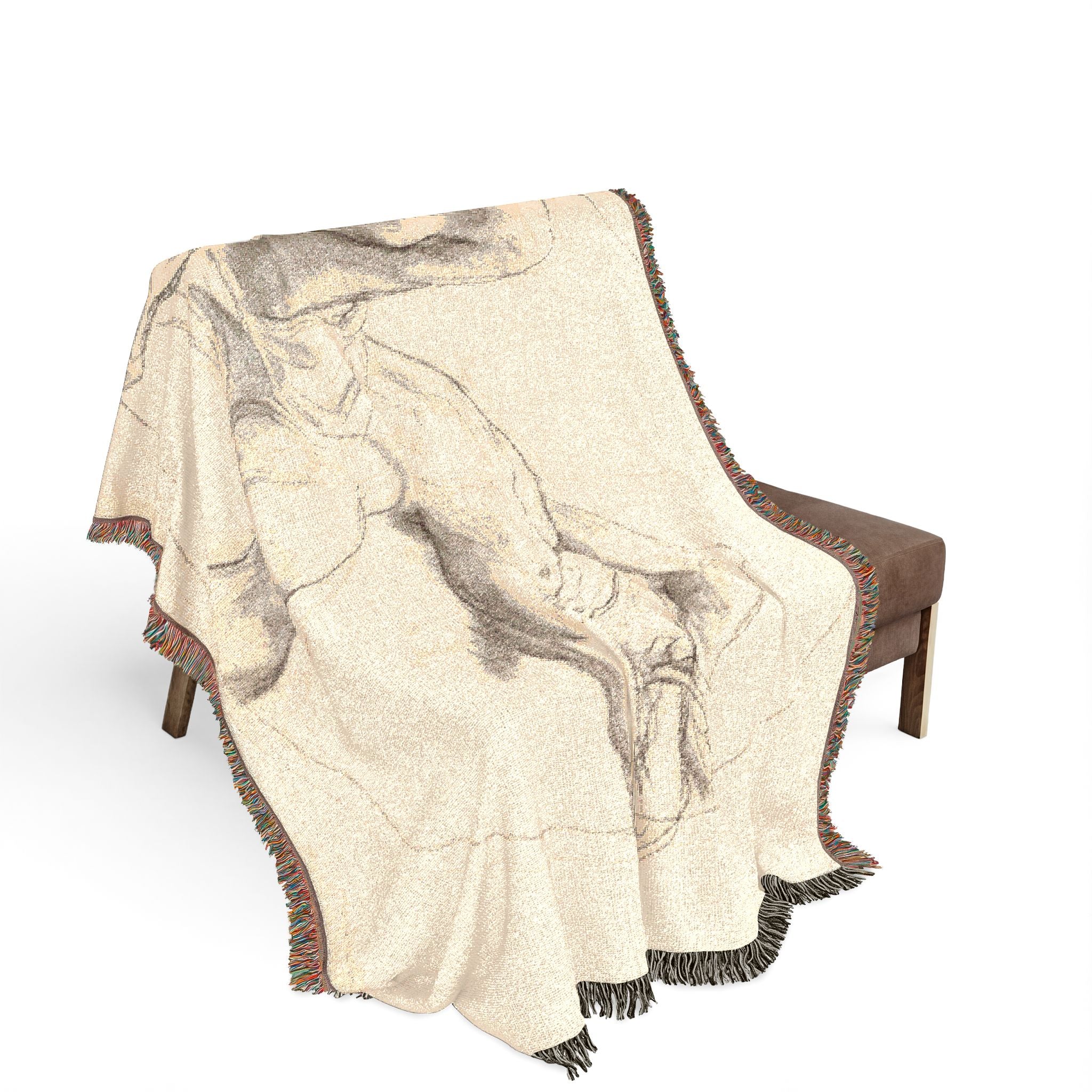 John Singer Sargent - Bound Man (recto); Sketch of Bound Man (verso) | Woven Tapestry Blanket - Image 3
