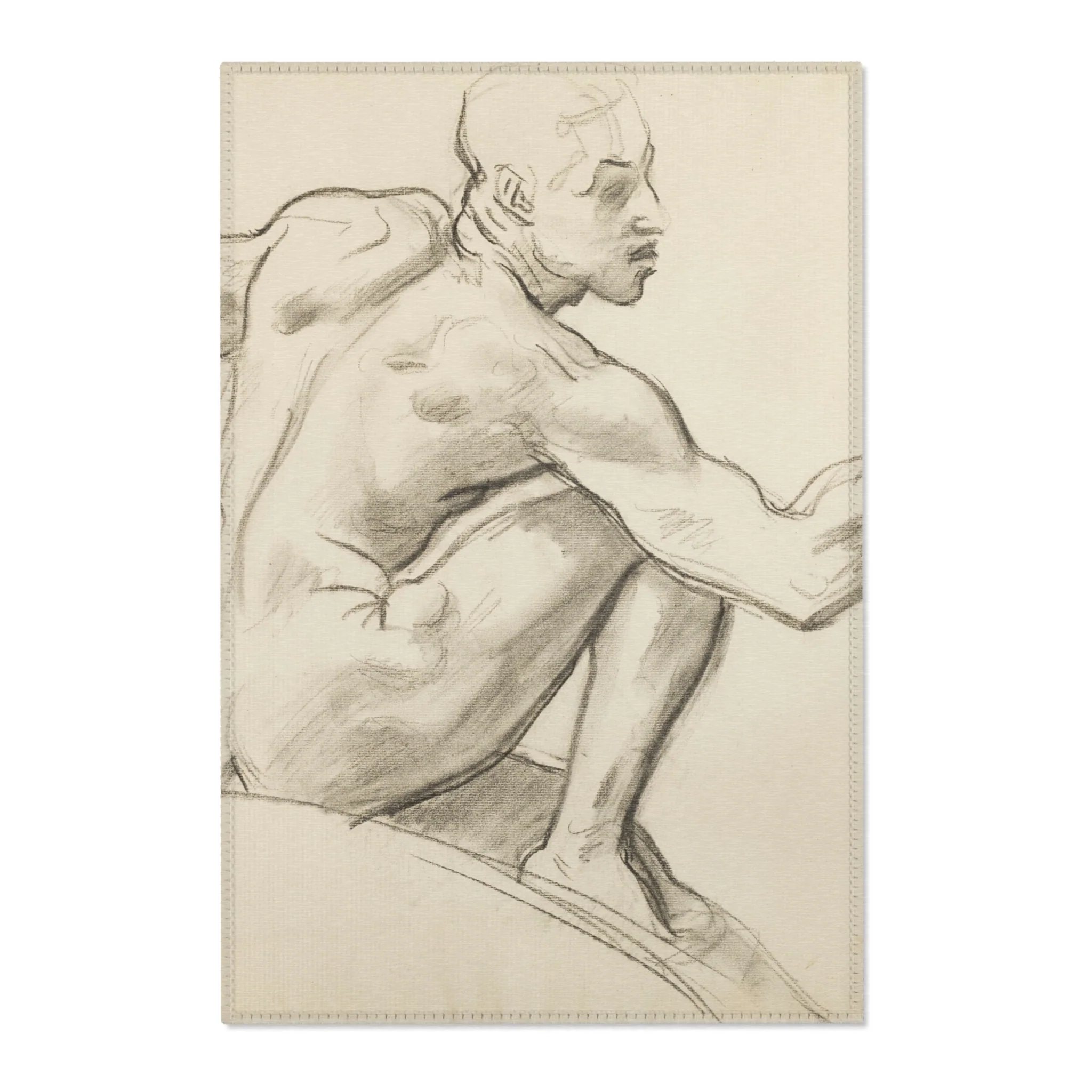 John Singer Sargent - Seated Male Nude | Area Rug