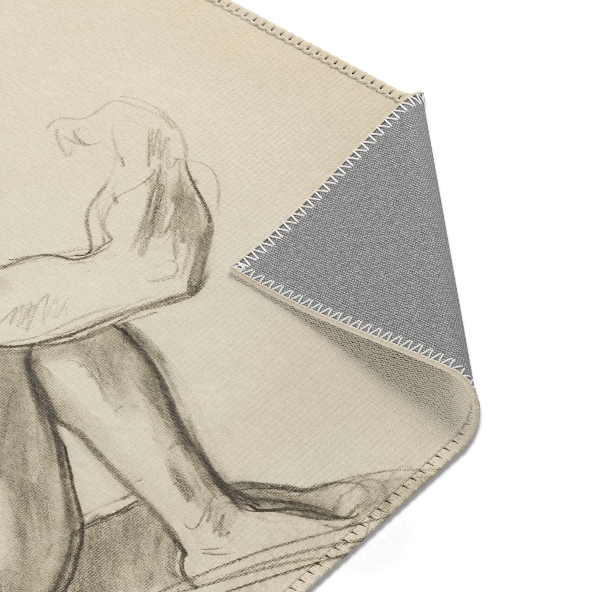 John Singer Sargent - Seated Male Nude | Area Rug - Image 13