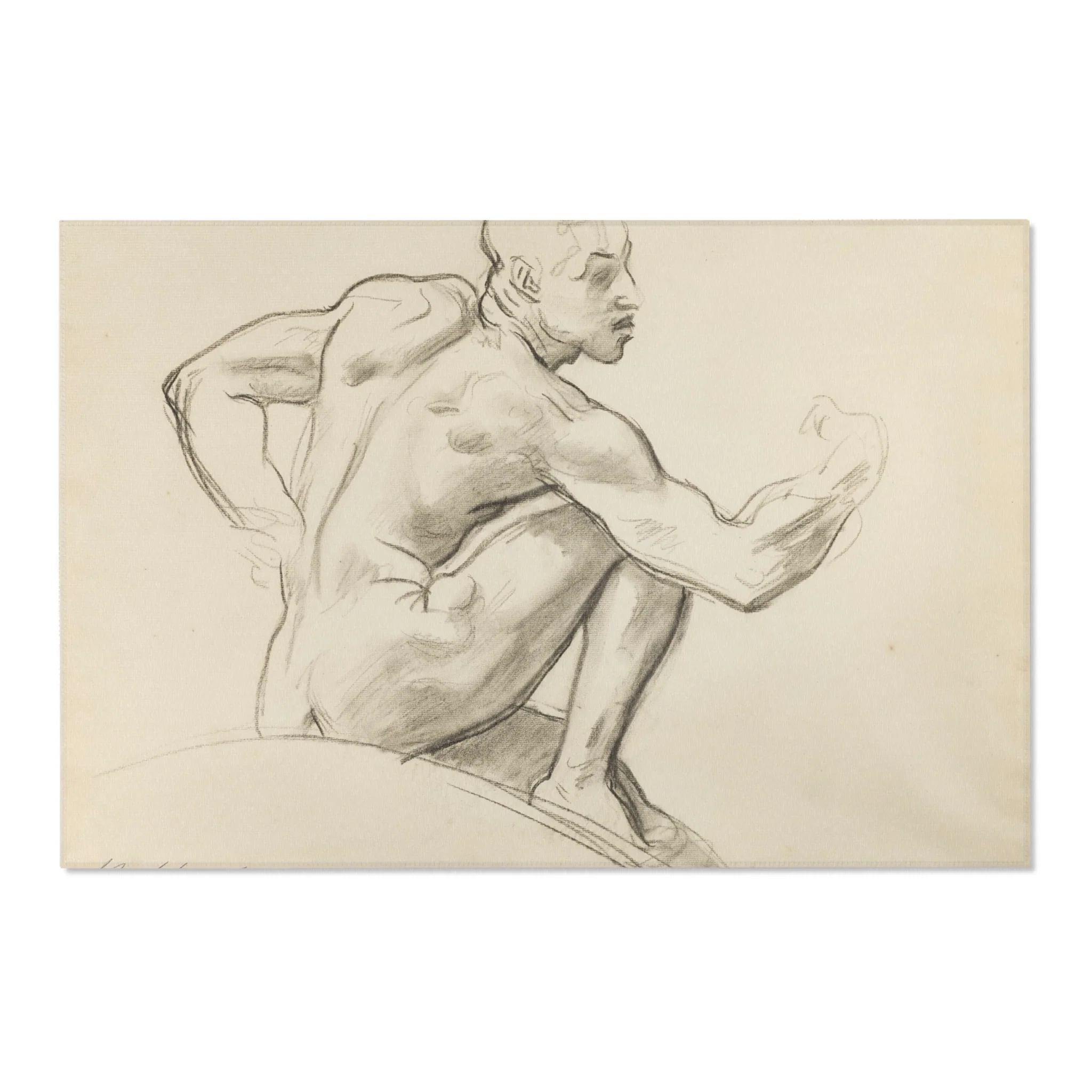 John Singer Sargent - Seated Male Nude | Area Rug - Image 6