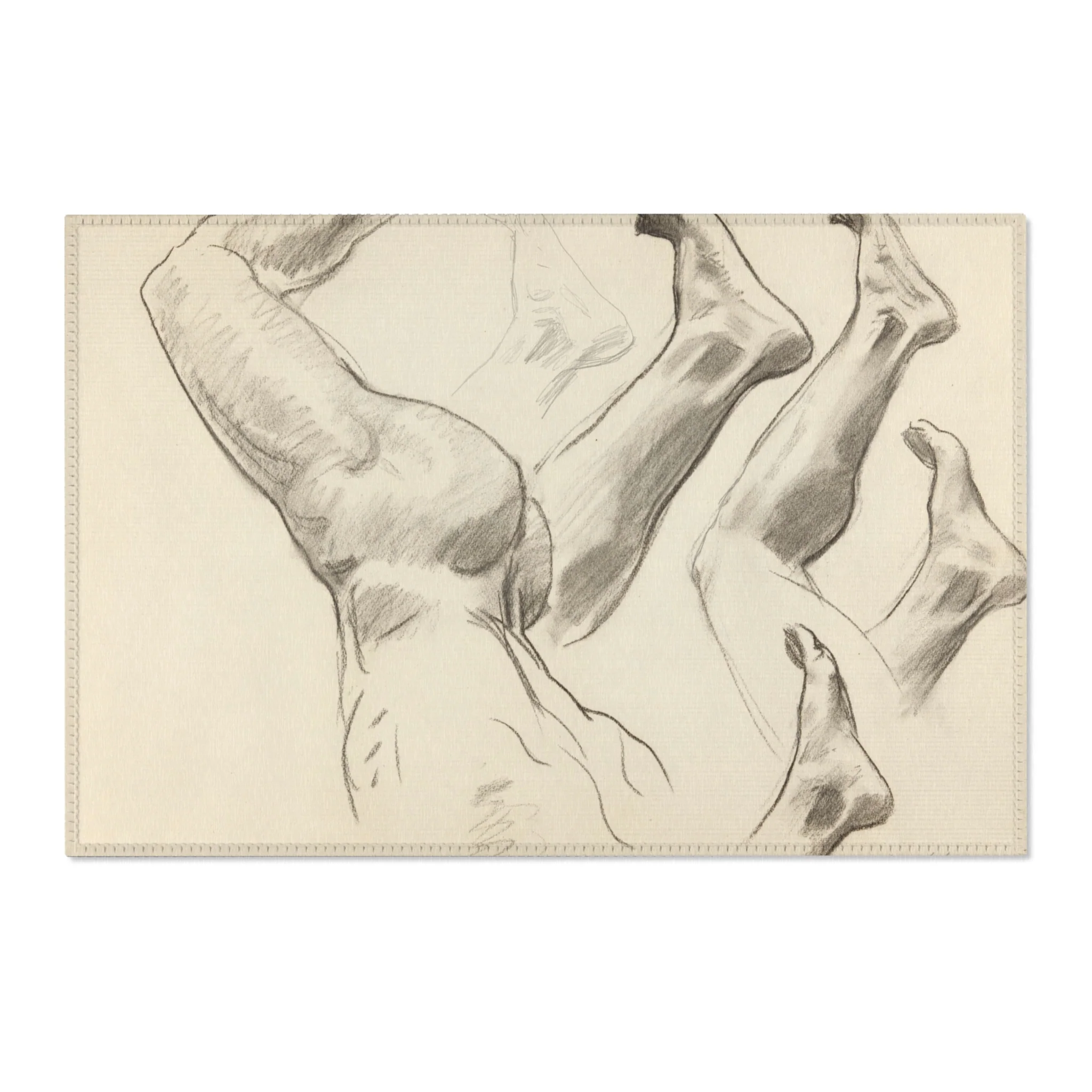 John Singer Sargent - Sketches of Legs and Feet | Area Rug - Image 4