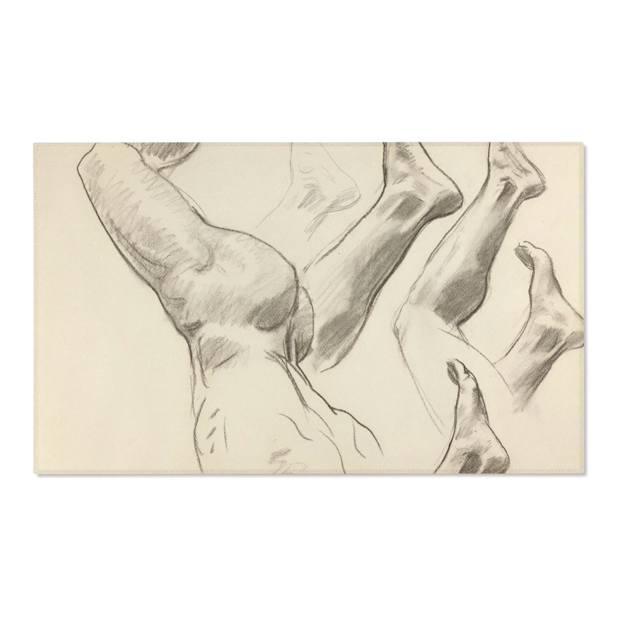John Singer Sargent - Sketches of Legs and Feet | Area Rug - Image 5