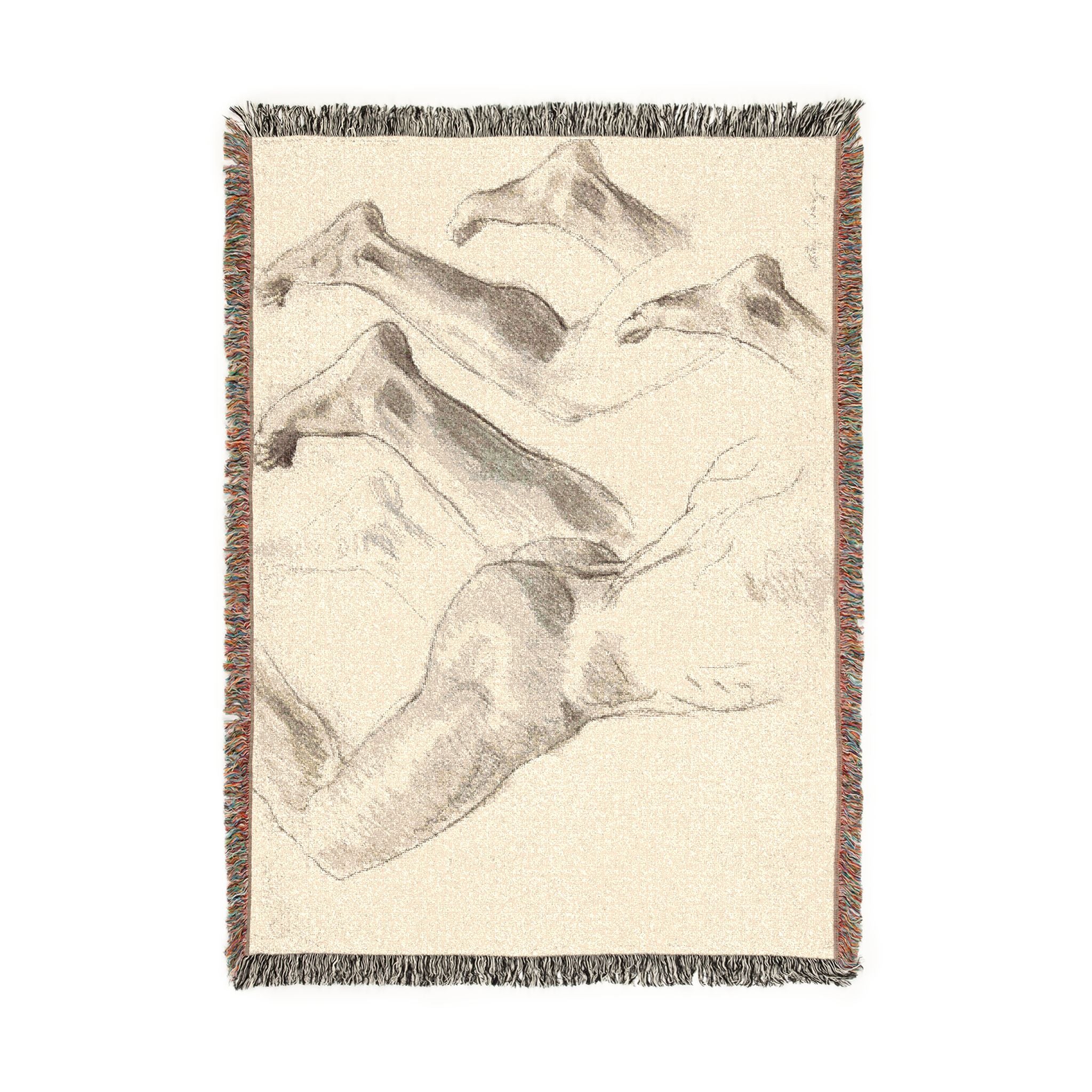 John Singer Sargent - Sketches of Legs and Feet | Woven Tapestry Blanket - Image 6