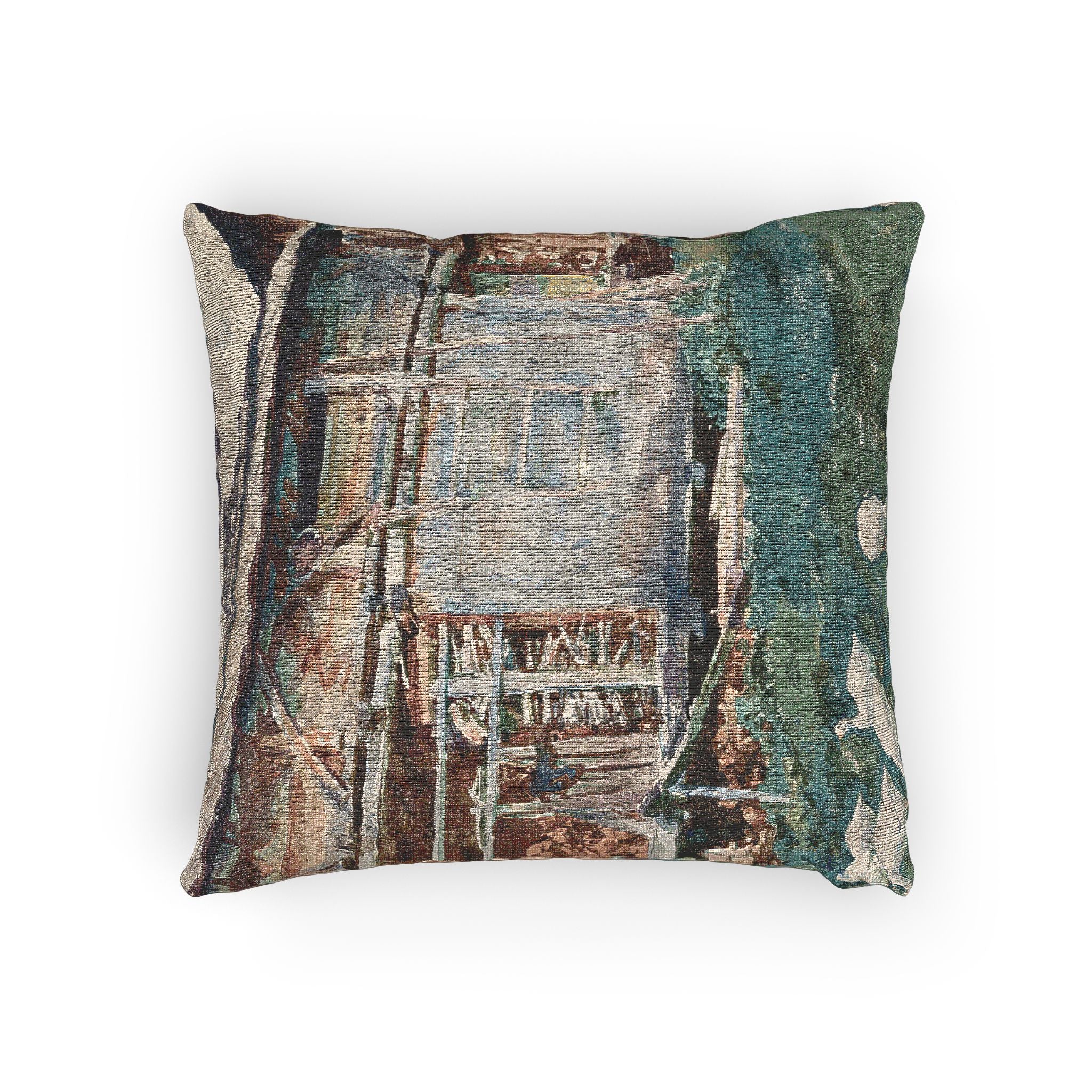 John Singer Sargent - Woodsheds, Tyrol | Woven Pillow - Image 4